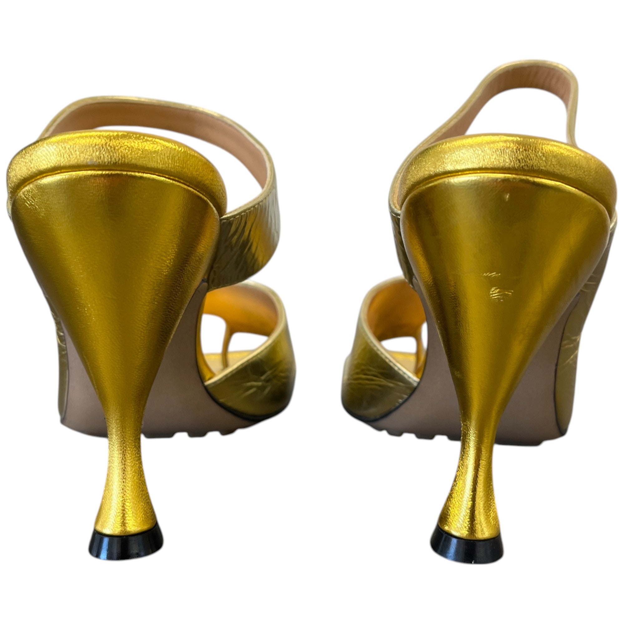 Women's Square Toe Heels Gold Size EU 35.5 / UK 2.5