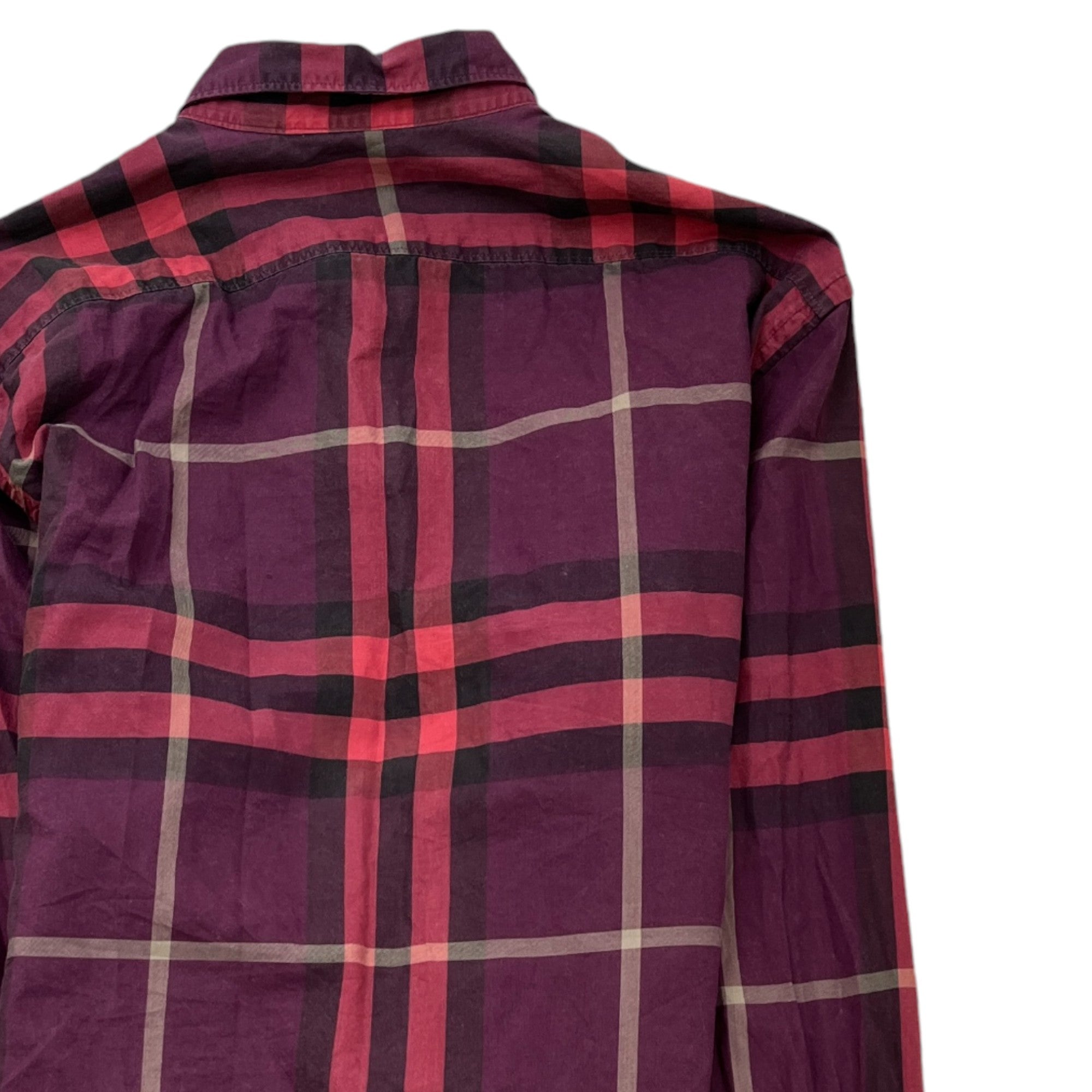 Men's Checkered Shirt Burgundy Size M
