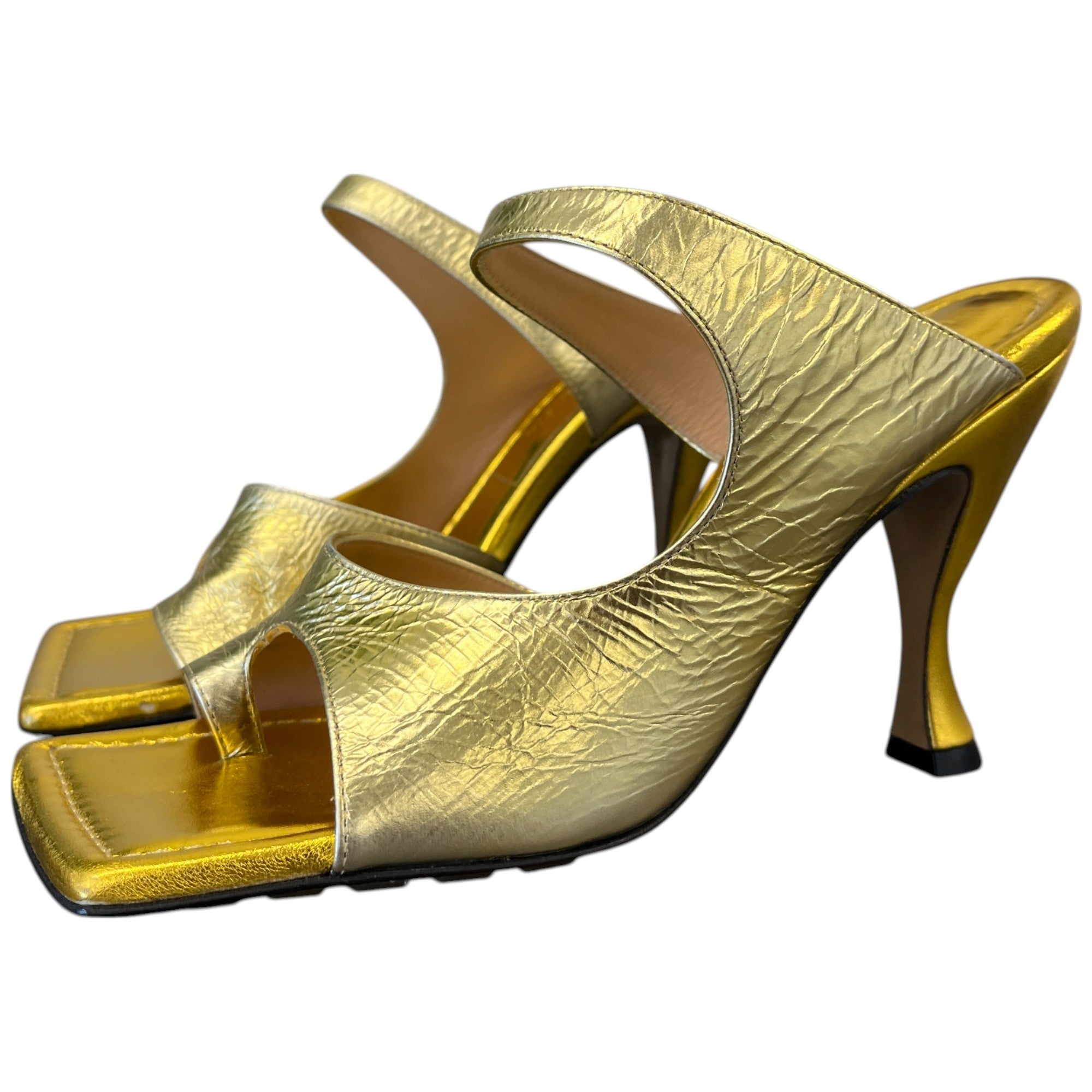 Women's Square Toe Heels Gold Size EU 35.5 / UK 2.5