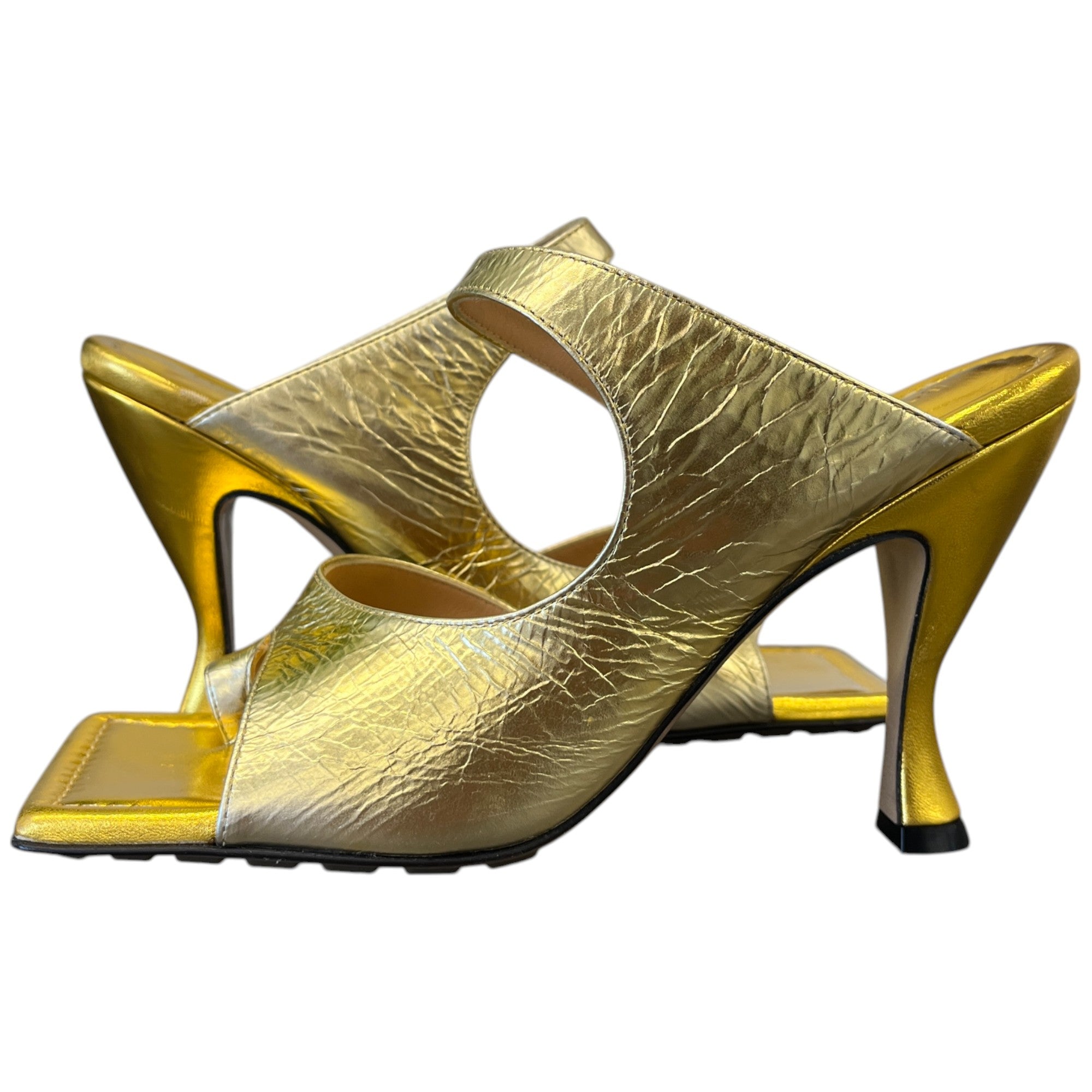 Women's Square Toe Heels Gold Size EU 35.5 / UK 2.5