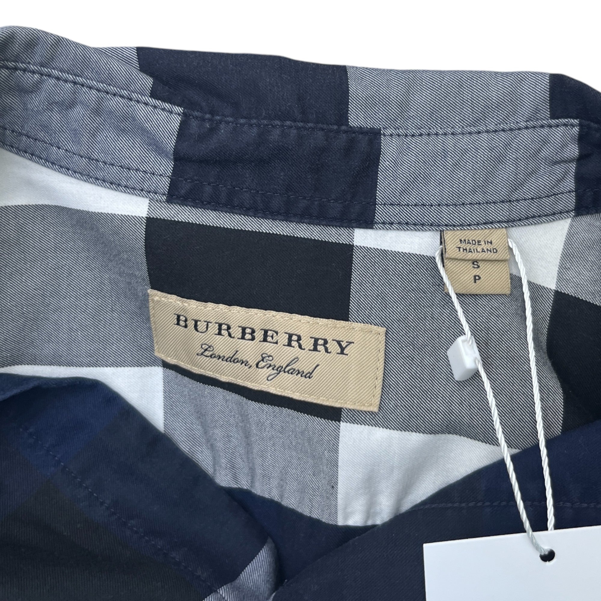 Men's Check Print Long Sleeve Shirt Navy Size S