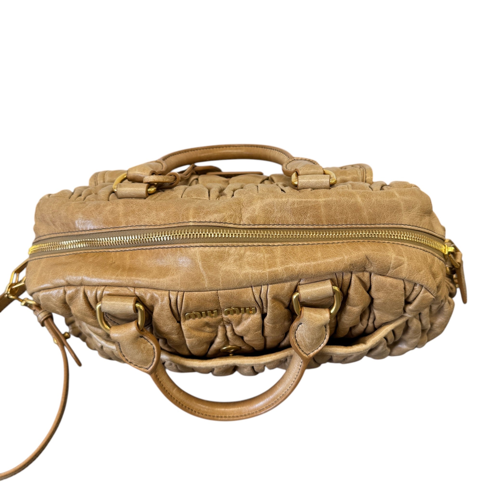 Women's Matelasse Leather Handbag Beige