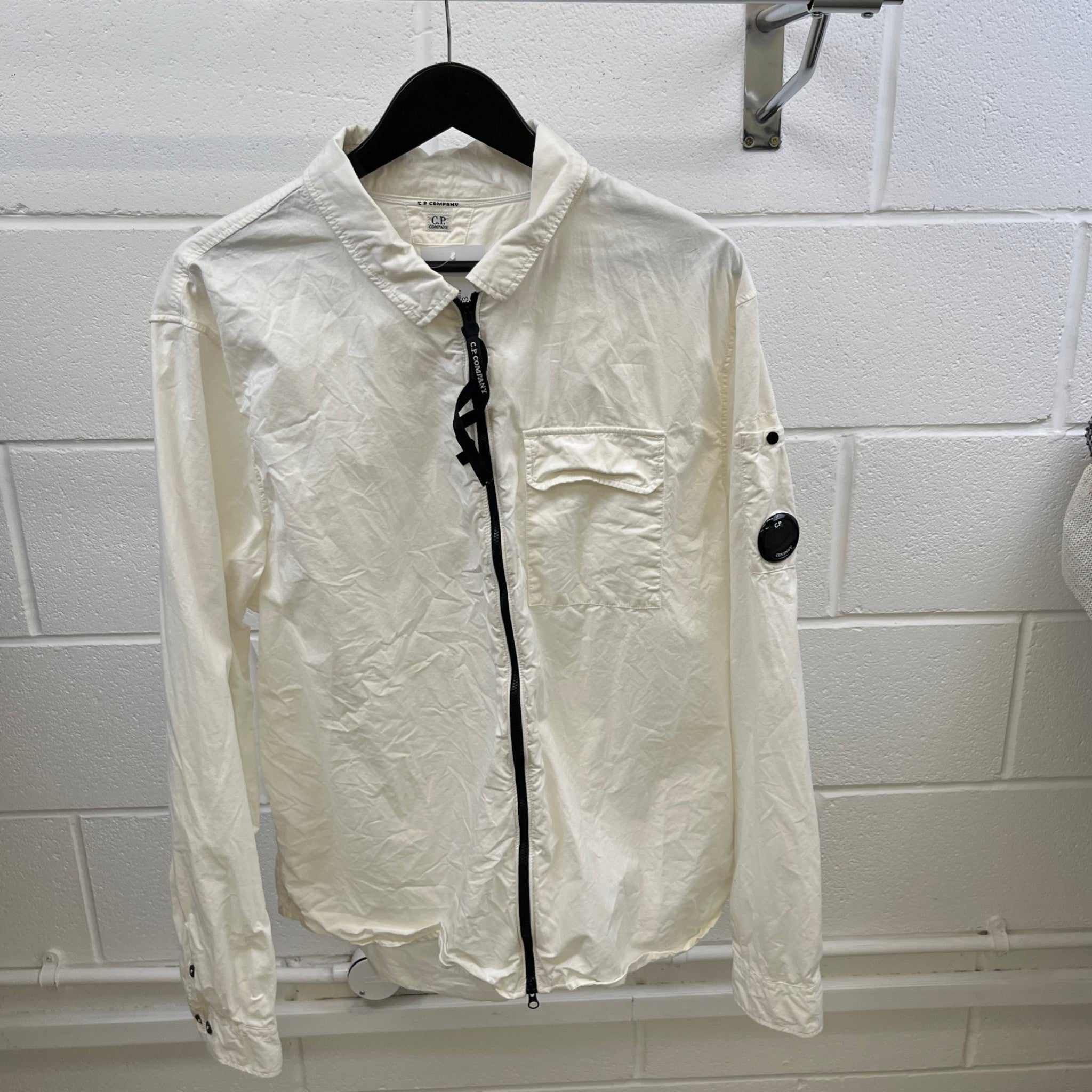 Men's Lens OverShirt Cream Size XXXL