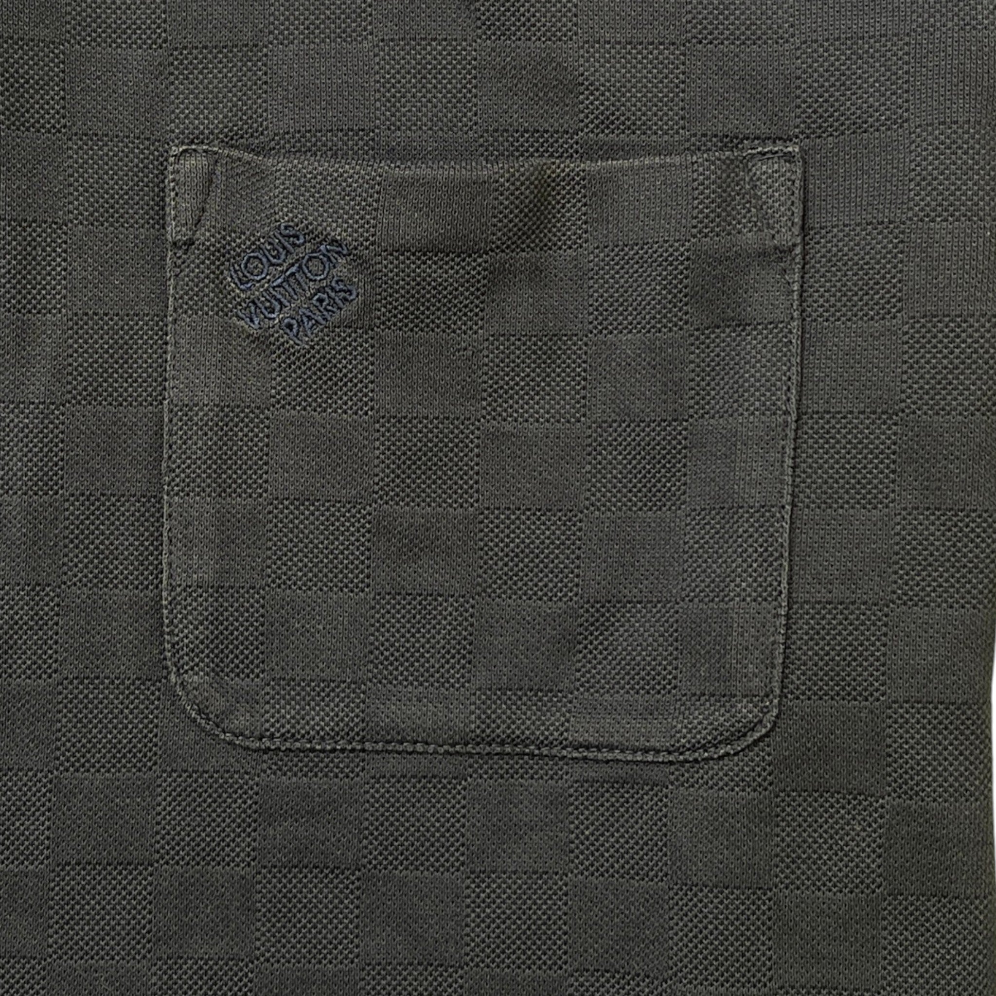 Men's Damier Polo Shirt Navy Size M