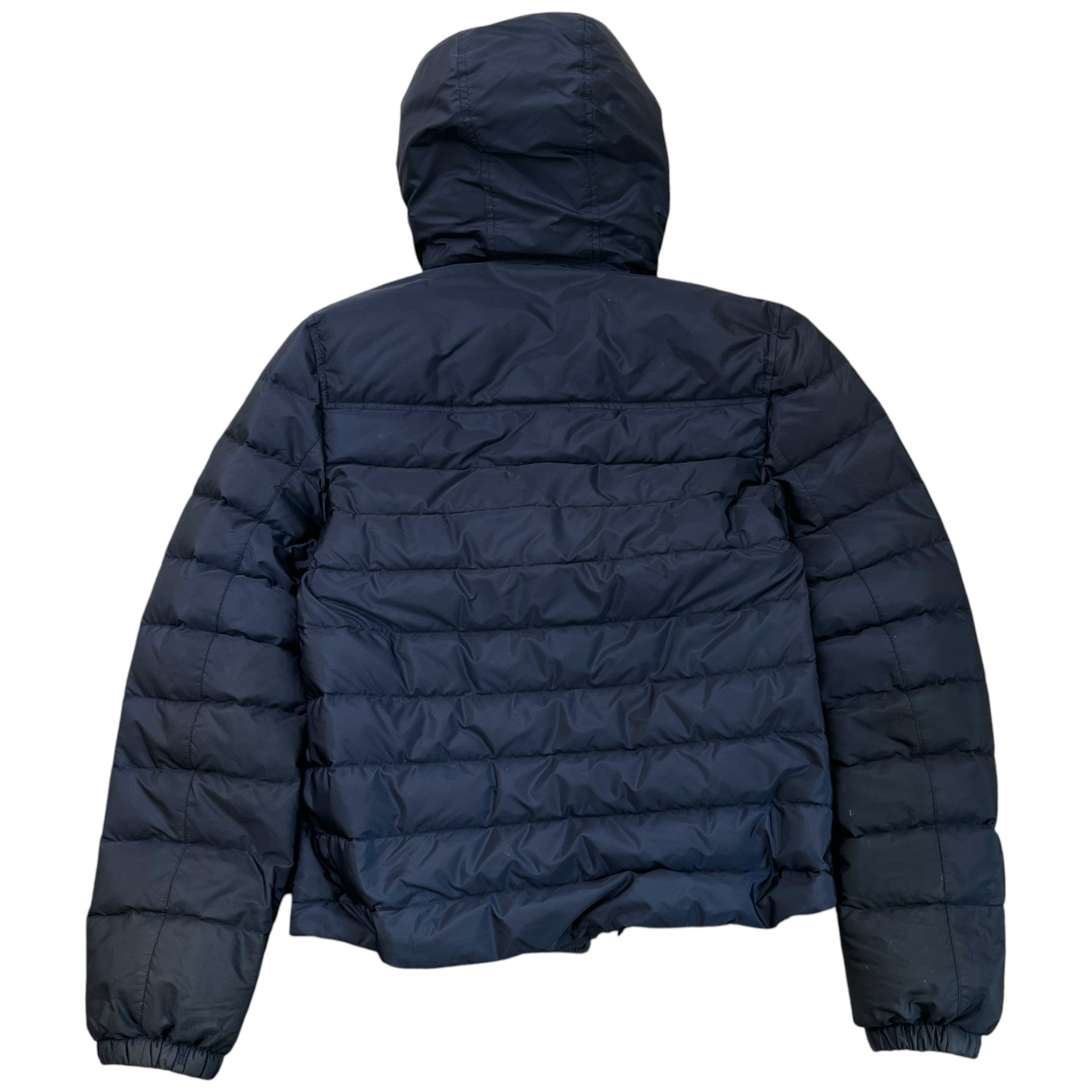 Men's Plaque Logo Hooded Down Jacket Navy Size IT 46 / S