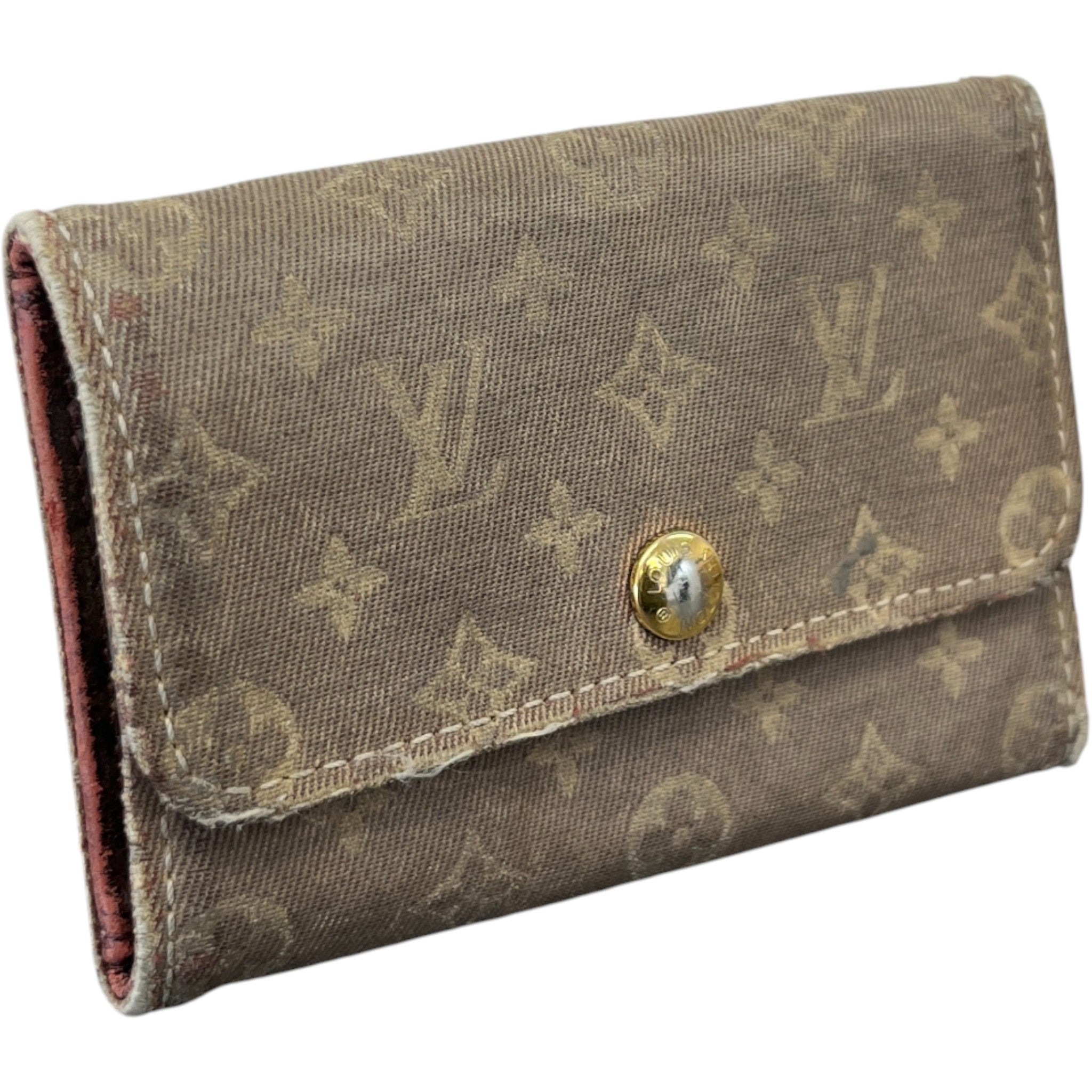 Men's Monogram Key Case Card Holder Beige