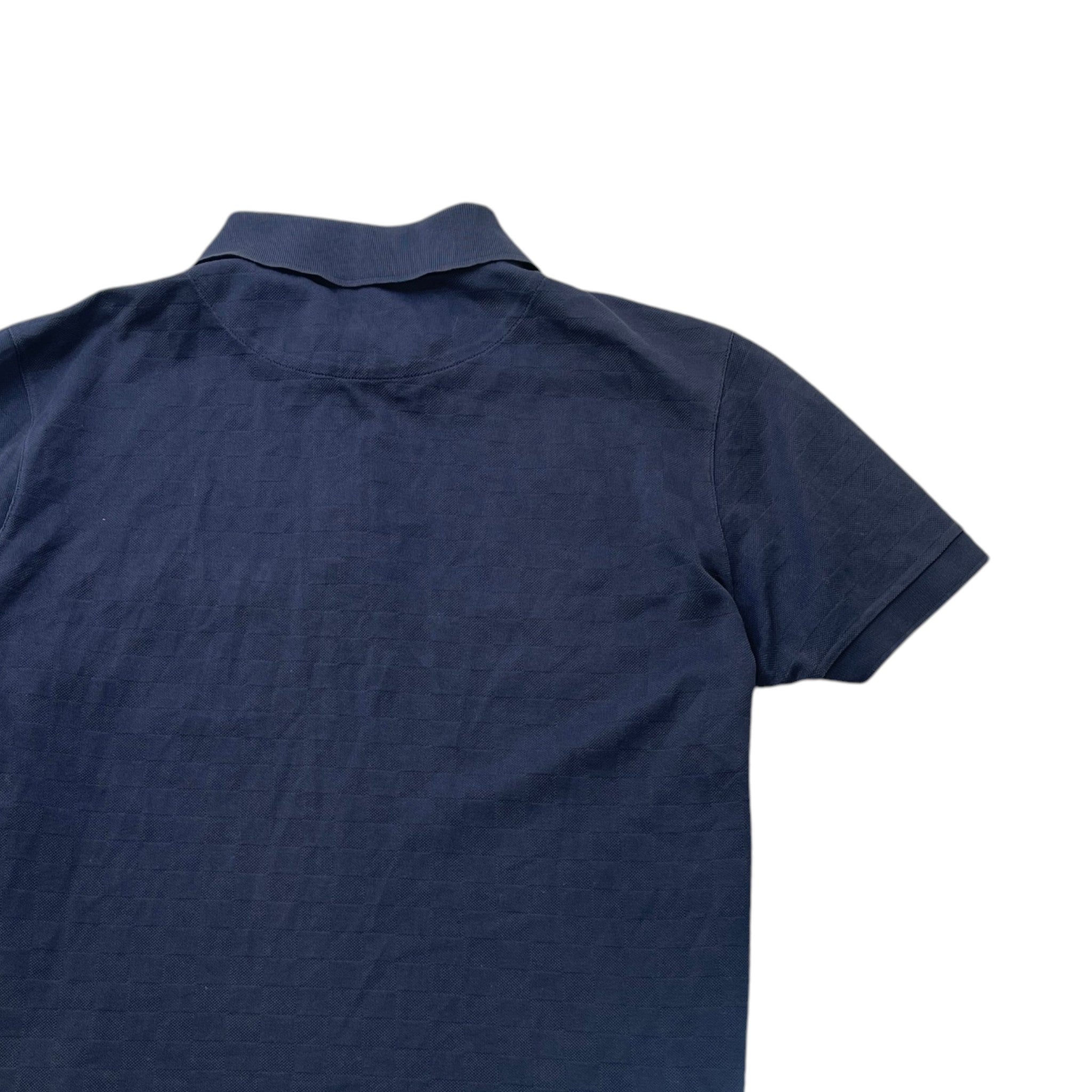 Men's Damier Polo Shirt Navy Size M