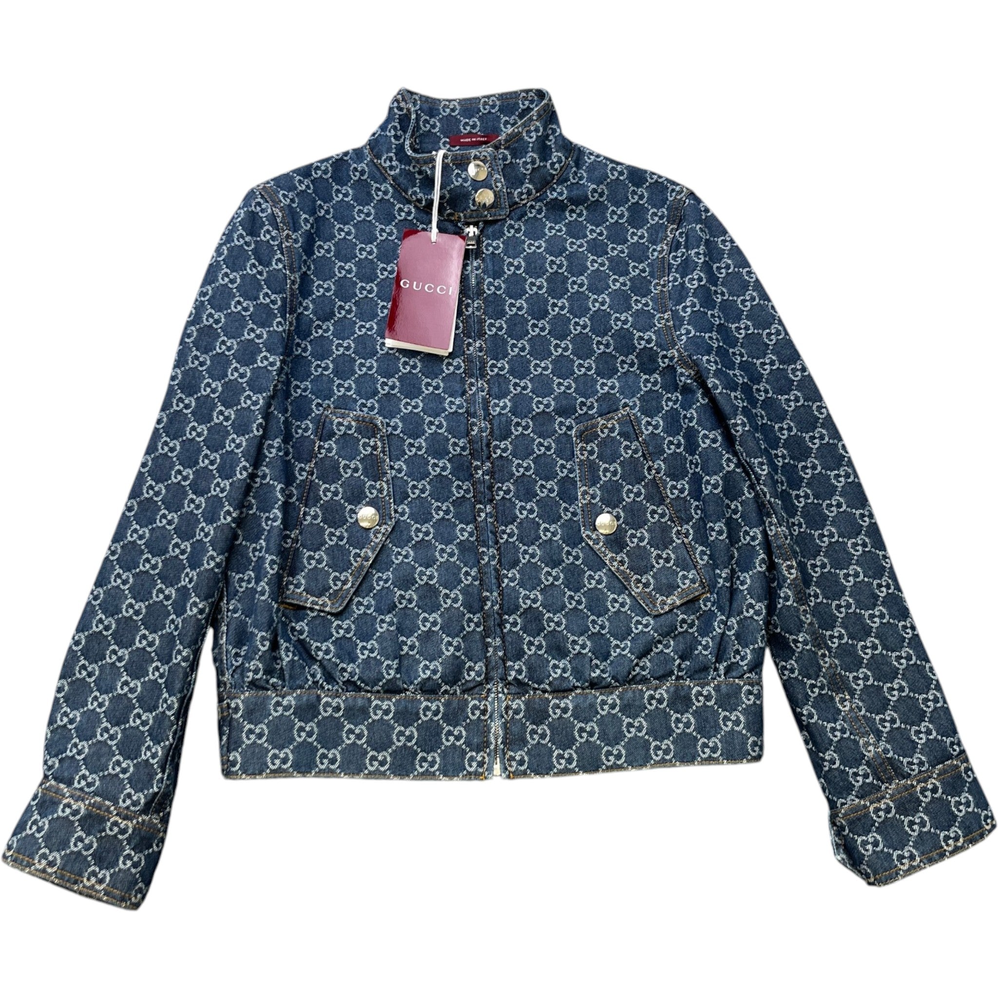 Women's Gg Supreme Bomber Denim Jacket Blue Size IT 38 / UK 6