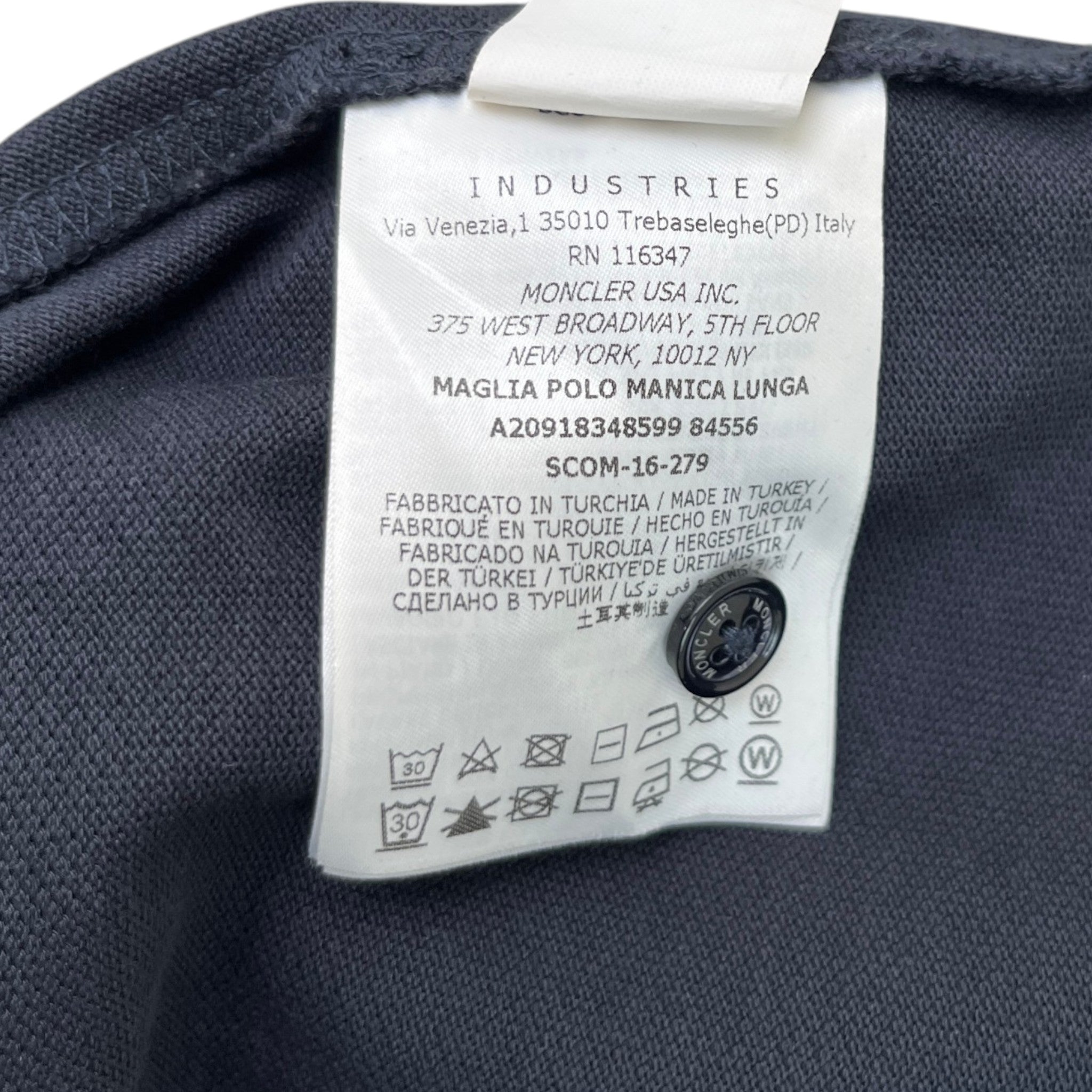 Men's Maglia Polo Shirt Navy Size S