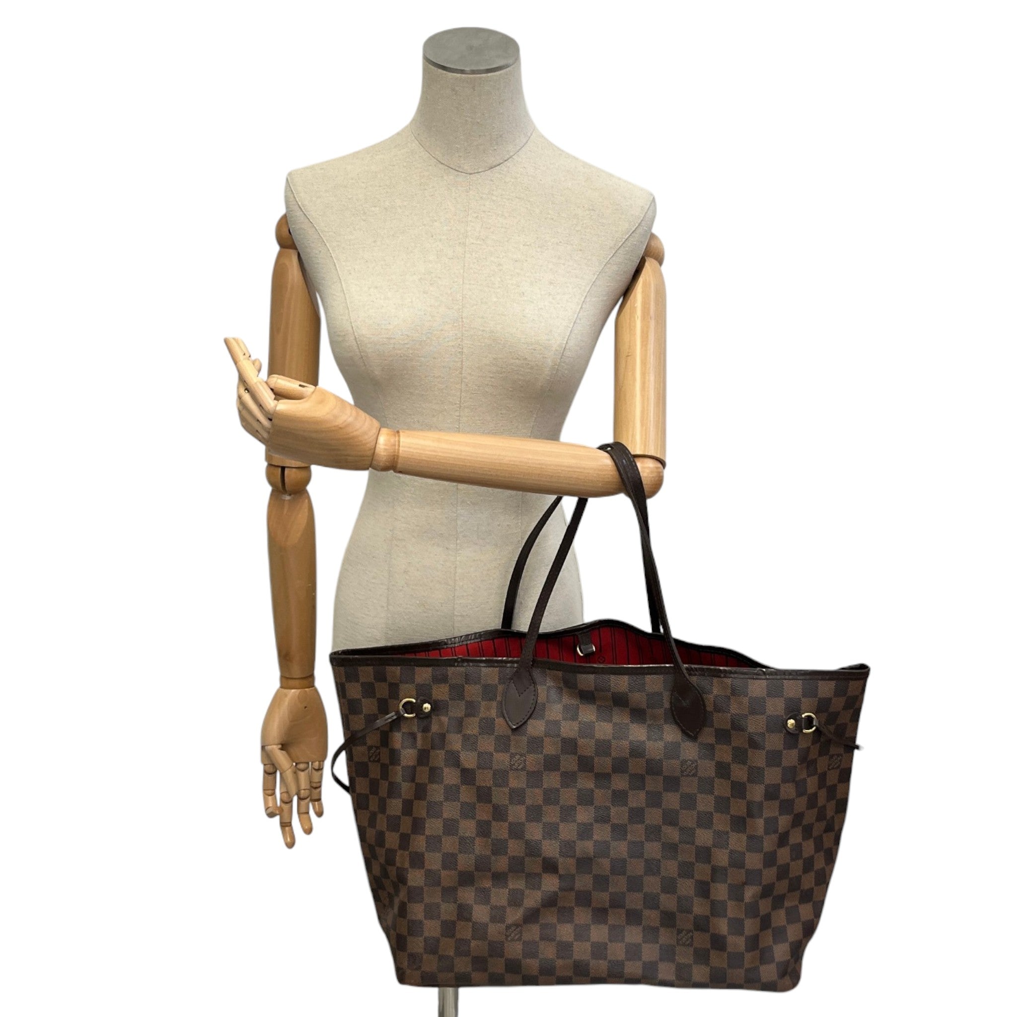 Women's Damier Ebene Neverfull Gm Bag Brown