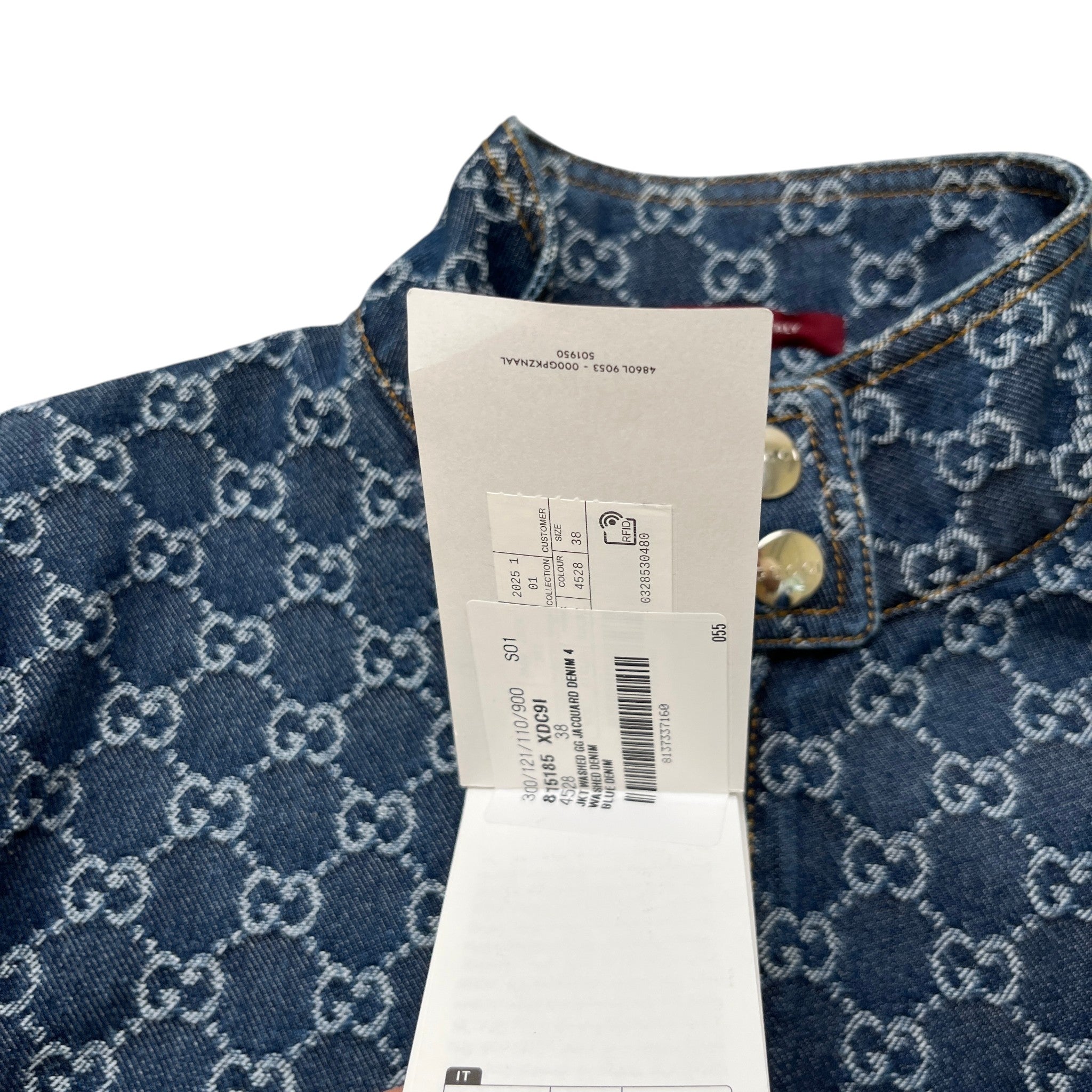 Women's Gg Supreme Bomber Denim Jacket Blue Size IT 38 / UK 6