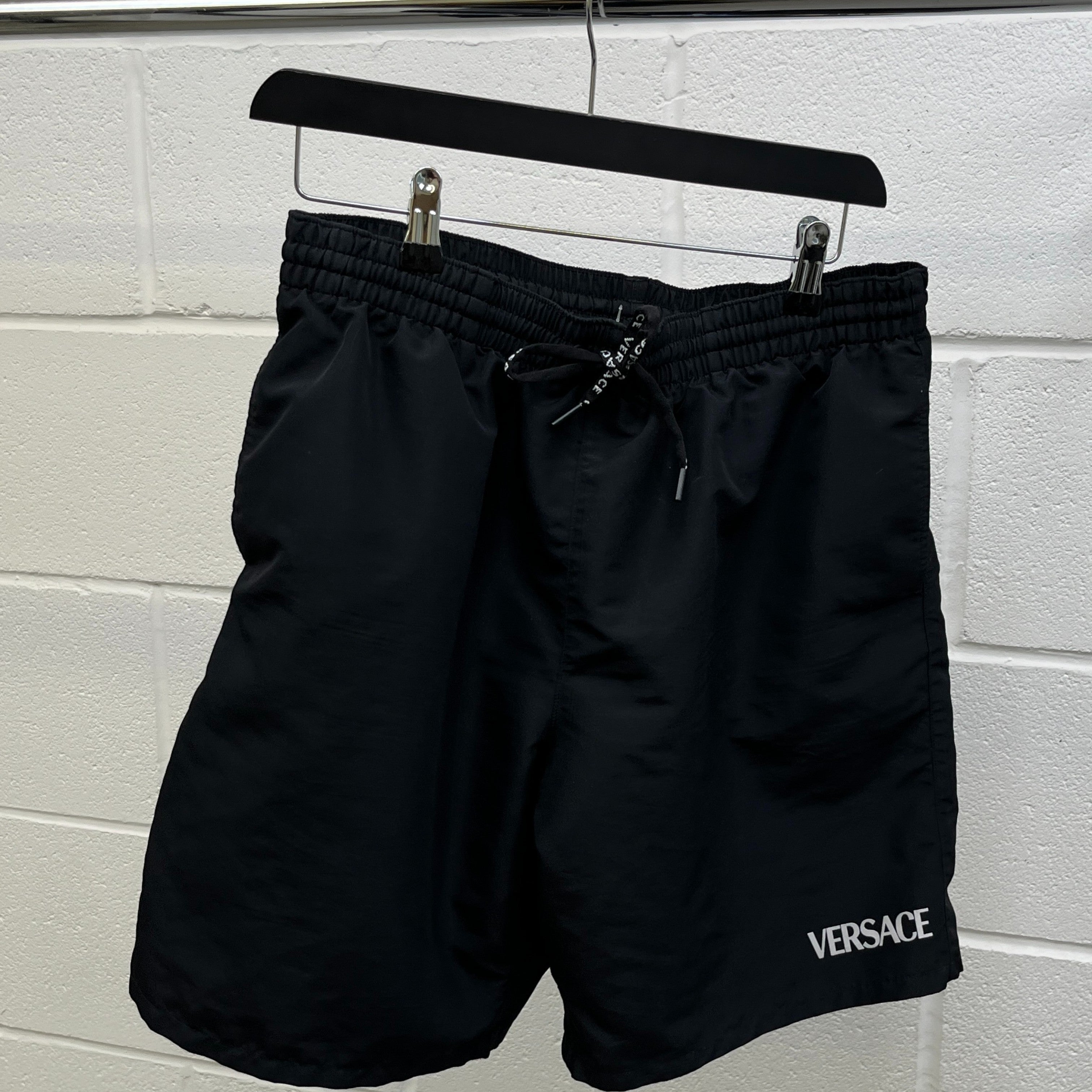 Men's Logo Print Swim Shorts Black Size 34 / UK 6