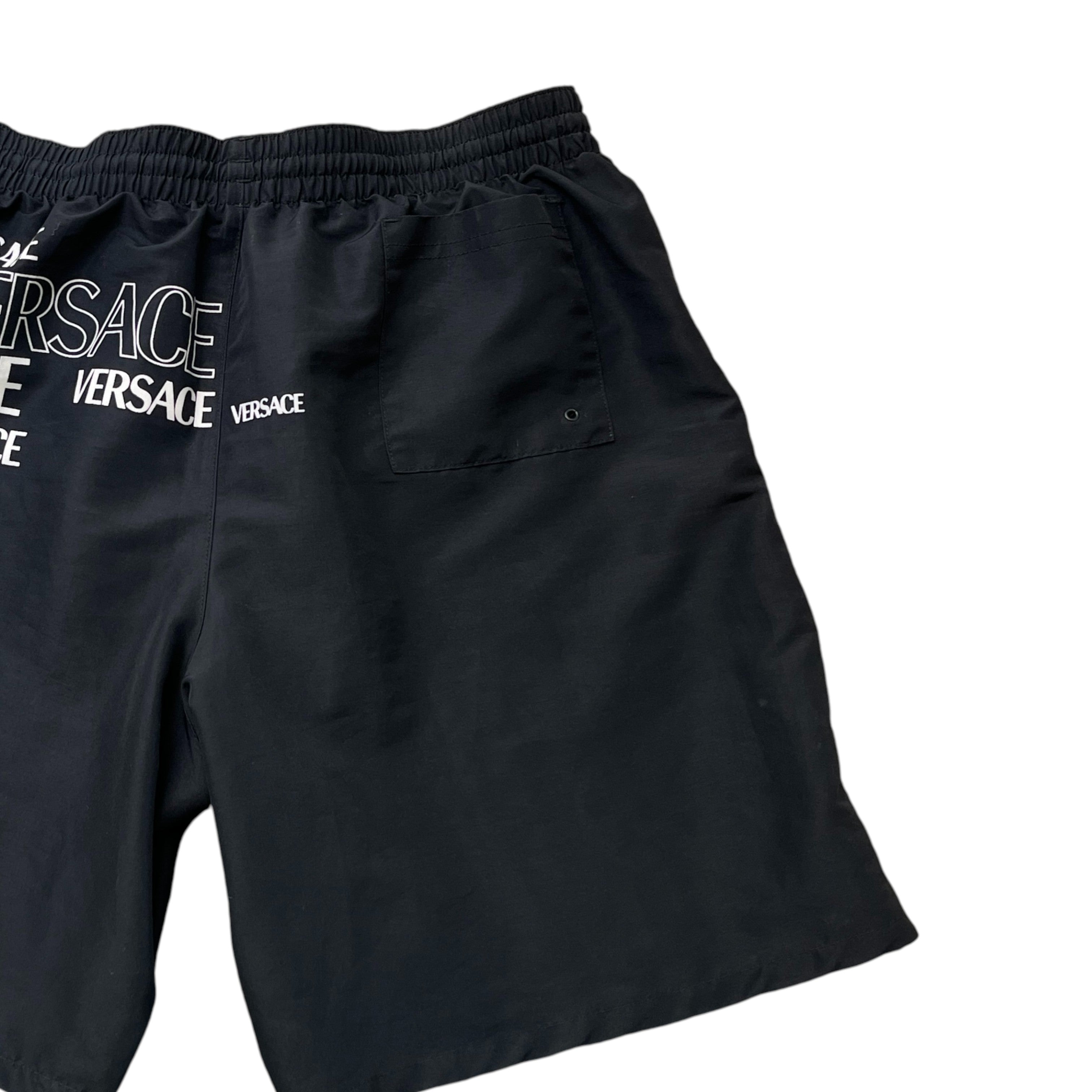 Men's Logo Print Swim Shorts Black Size 34 / UK 6