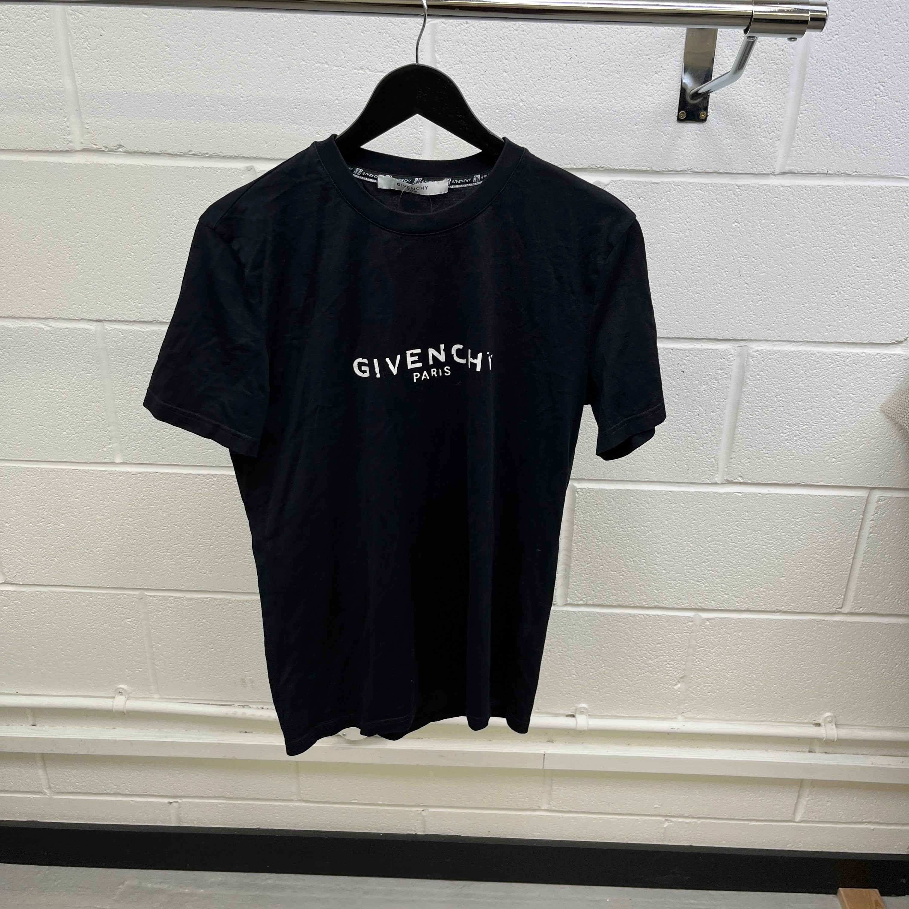 Men's Distressed Logo Top Black Size M