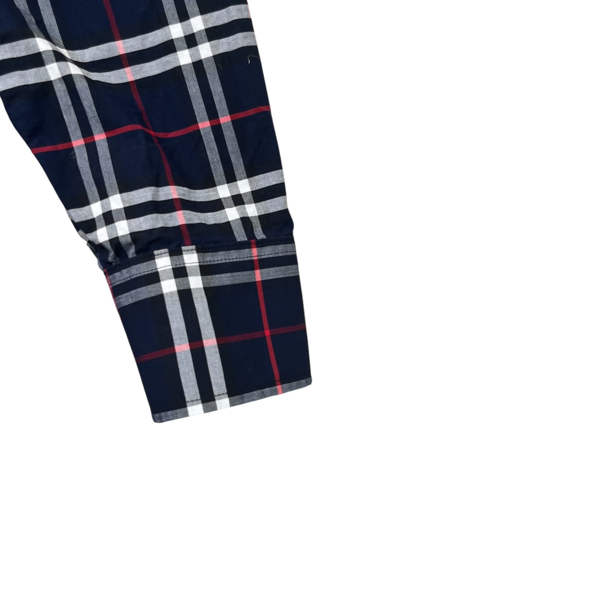 Men's Check Print Long Sleeve Shirt Navy Size M