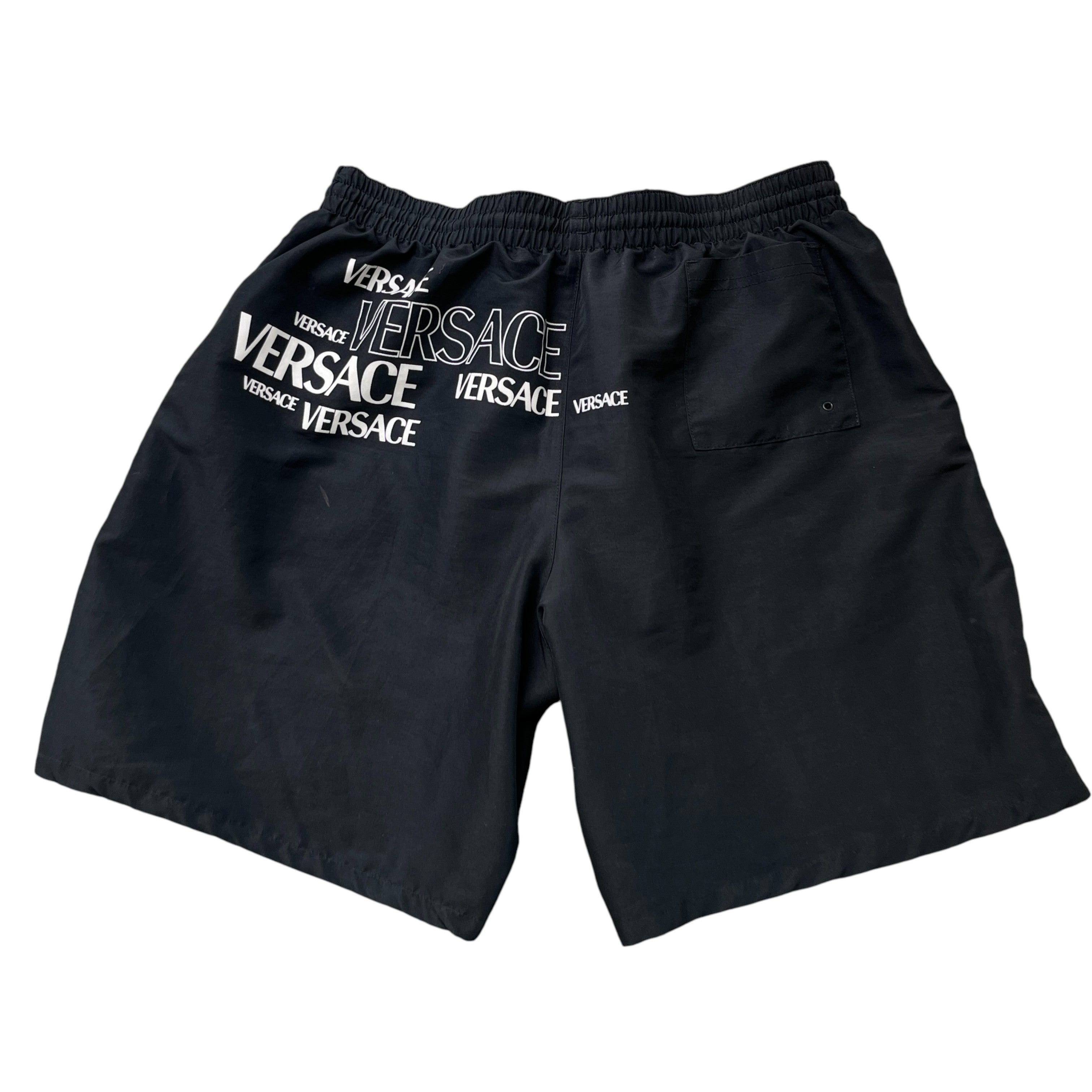 Men's Logo Print Swim Shorts Black Size 34 / UK 6