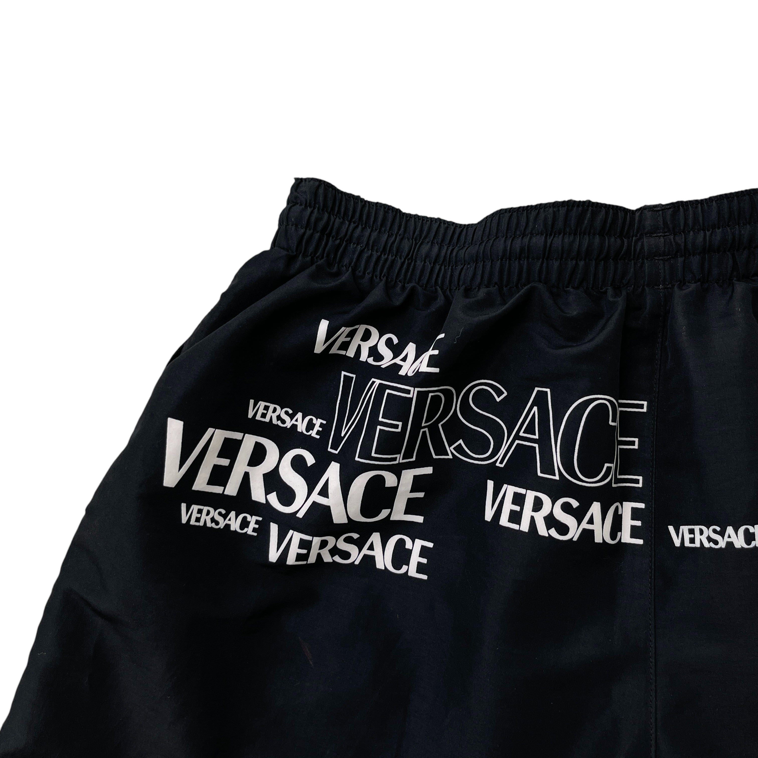 Men's Logo Print Swim Shorts Black Size 34 / UK 6