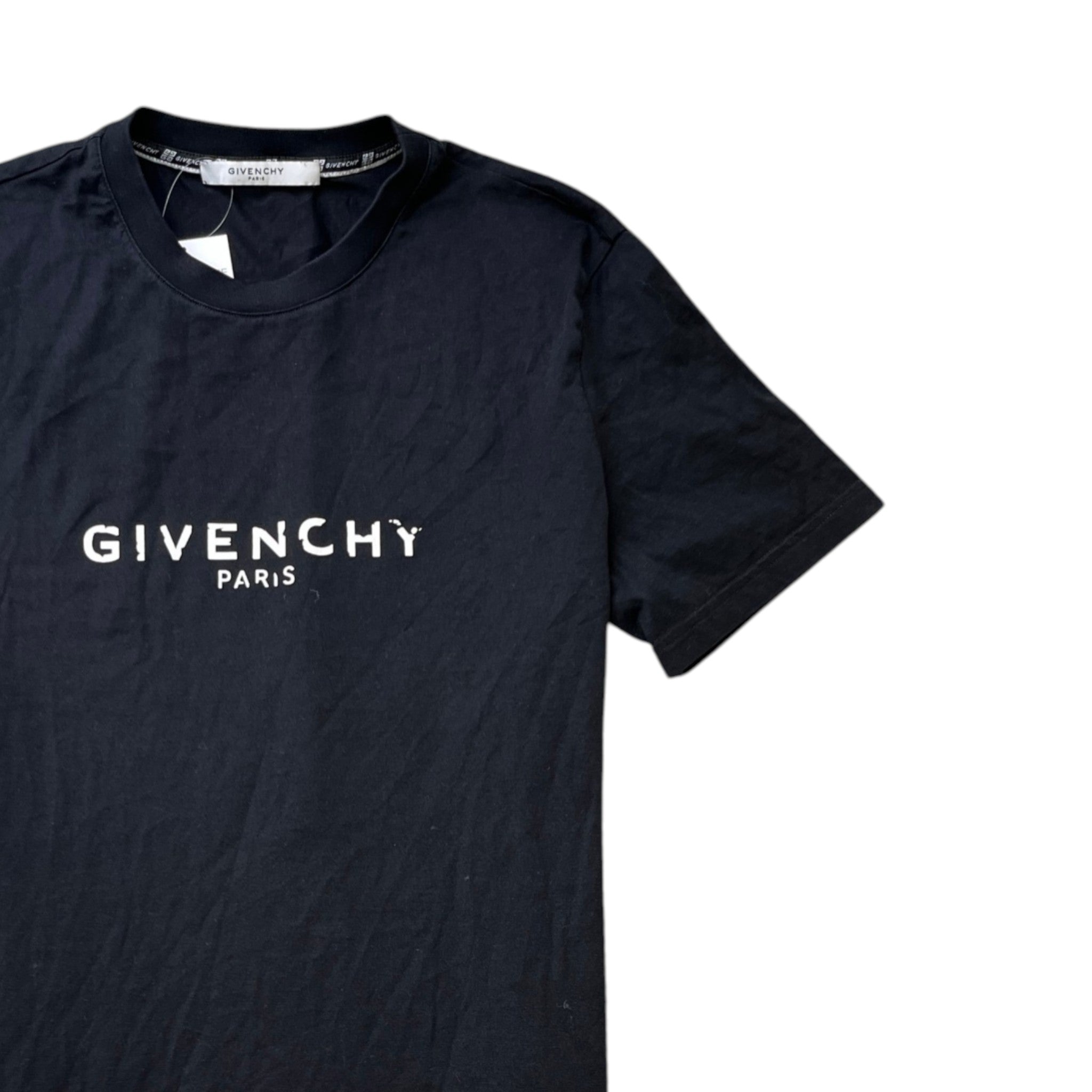 Men's Distressed Logo Top Black Size M