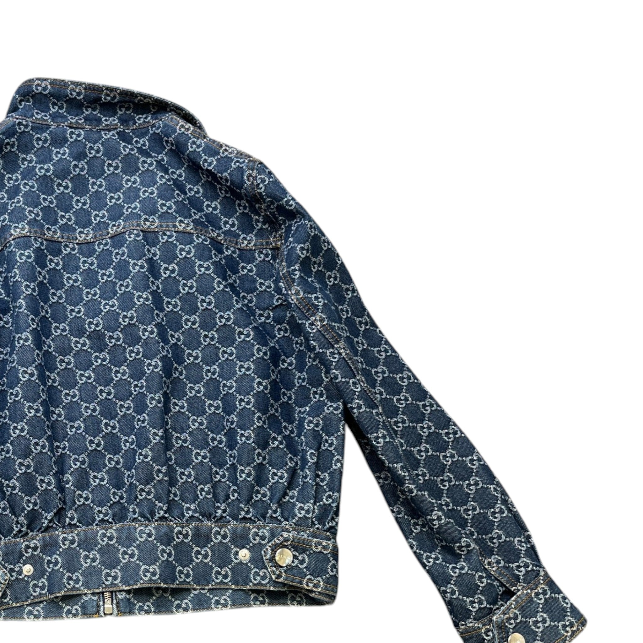 Women's Gg Supreme Bomber Denim Jacket Blue Size IT 38 / UK 6