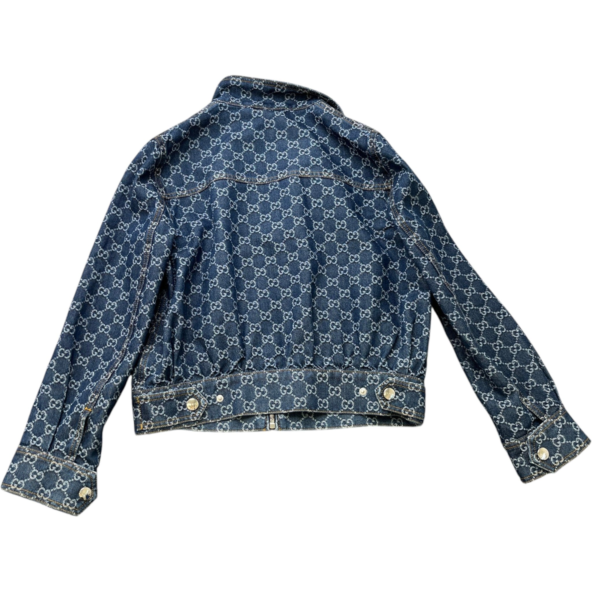 Women's Gg Supreme Bomber Denim Jacket Blue Size IT 38 / UK 6