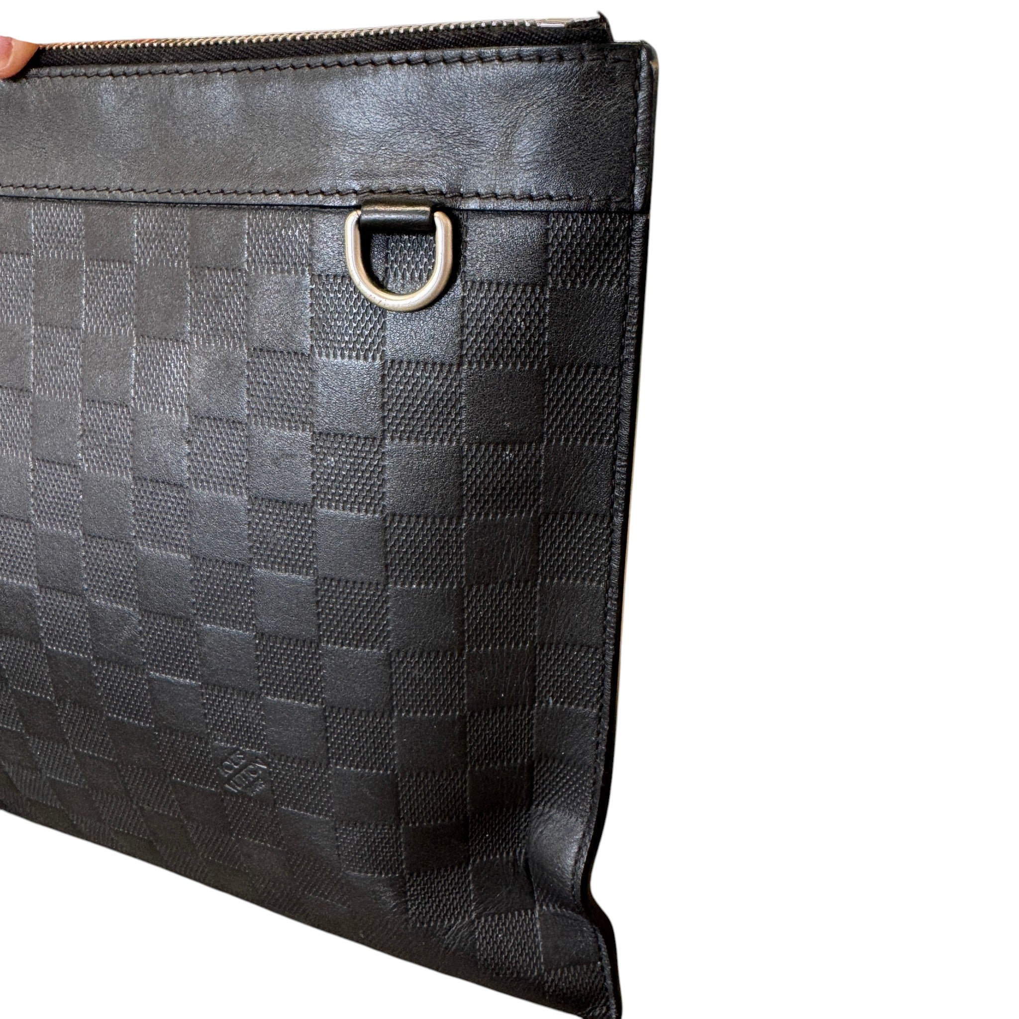 Men's Damier Discovery Pochette Pouch Black