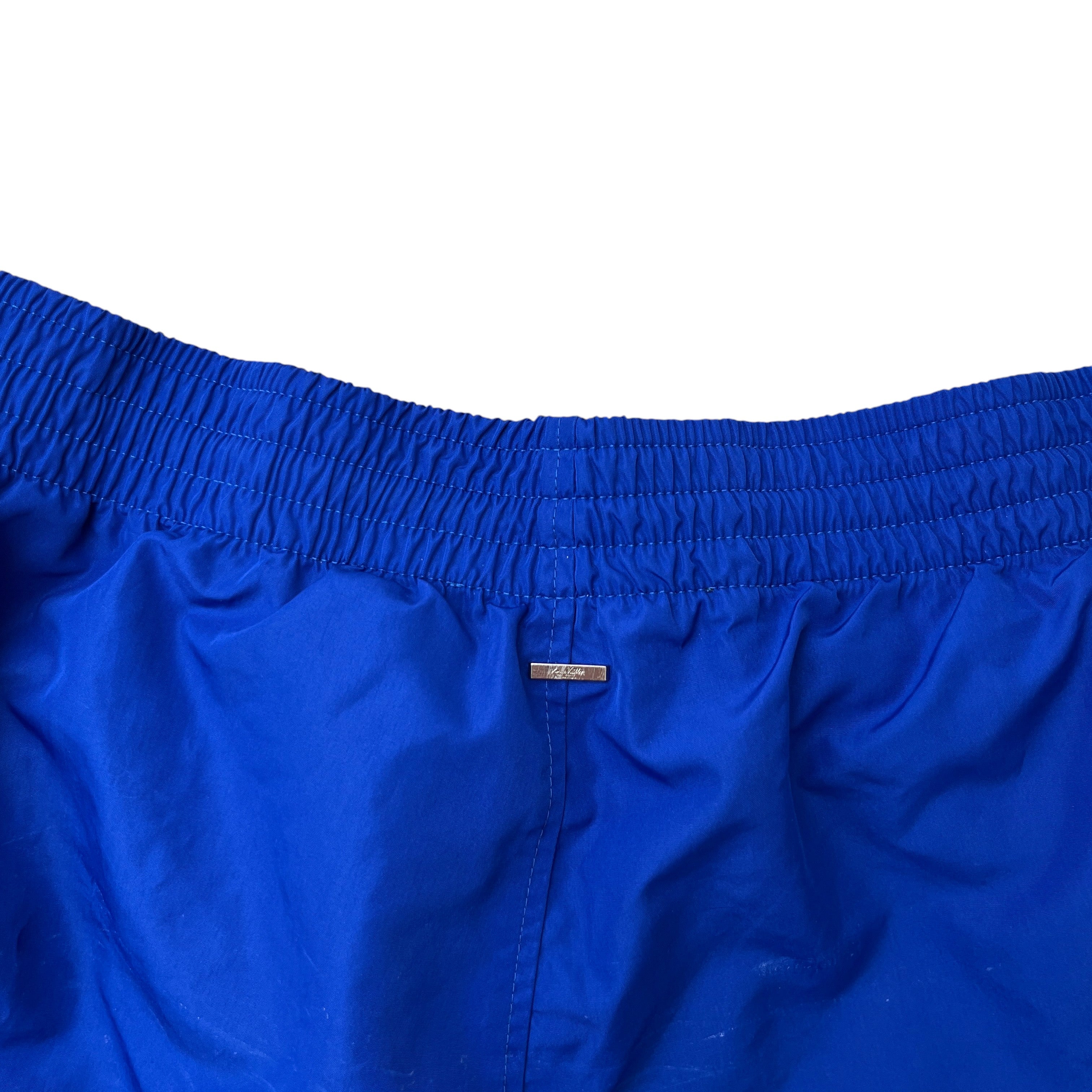 Men's Plaque Logo Swim Shorts Blue Size XL