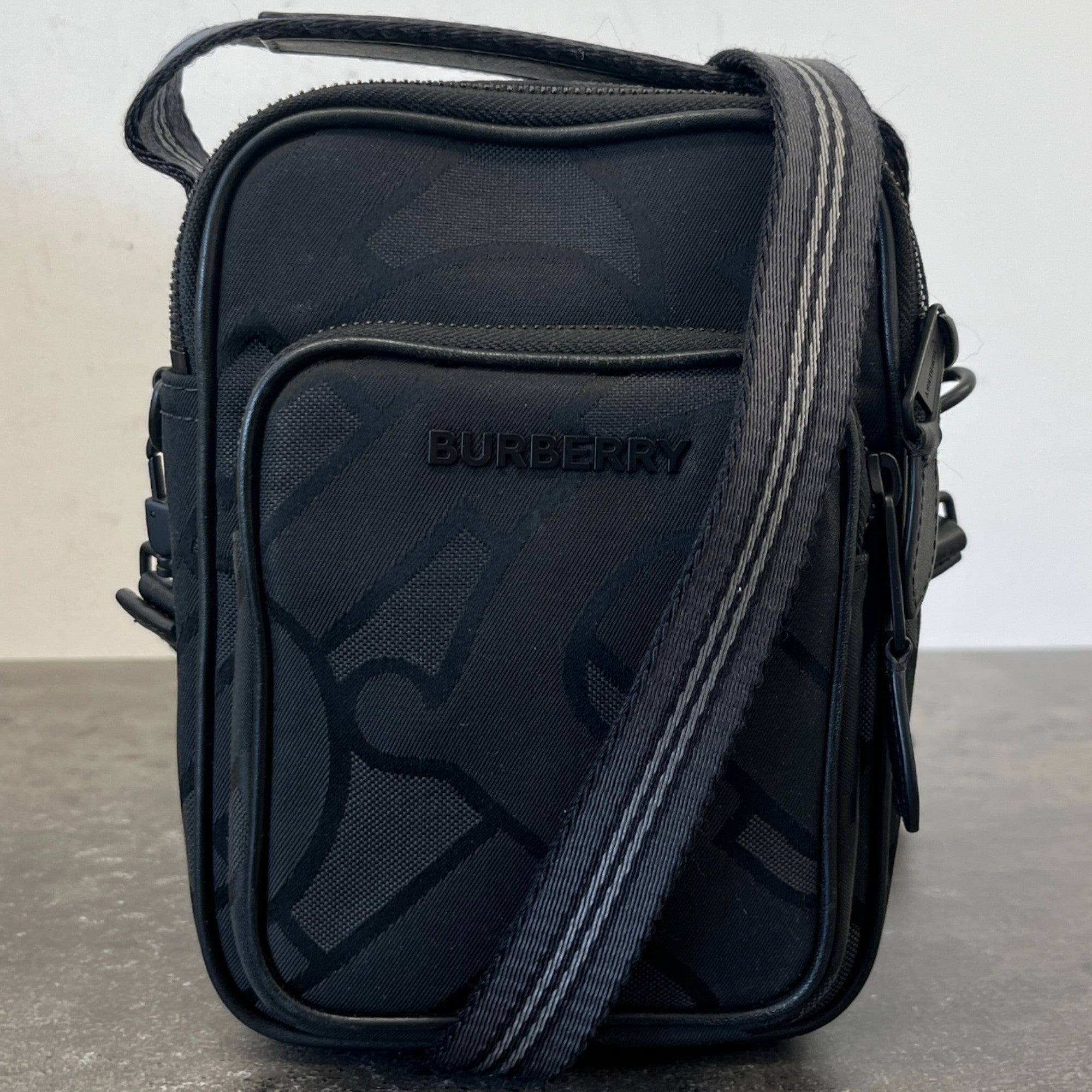 Men's Monogram Jacquard Messenger Bag Black