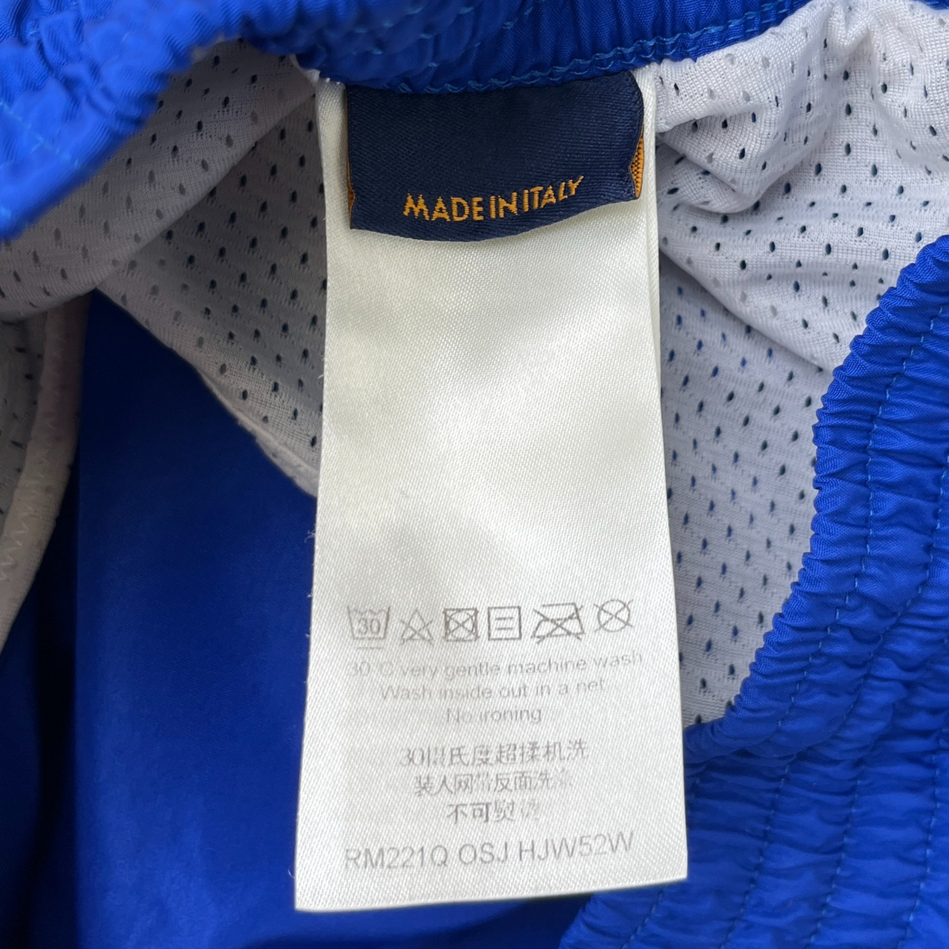 Men's Plaque Logo Swim Shorts Blue Size XL