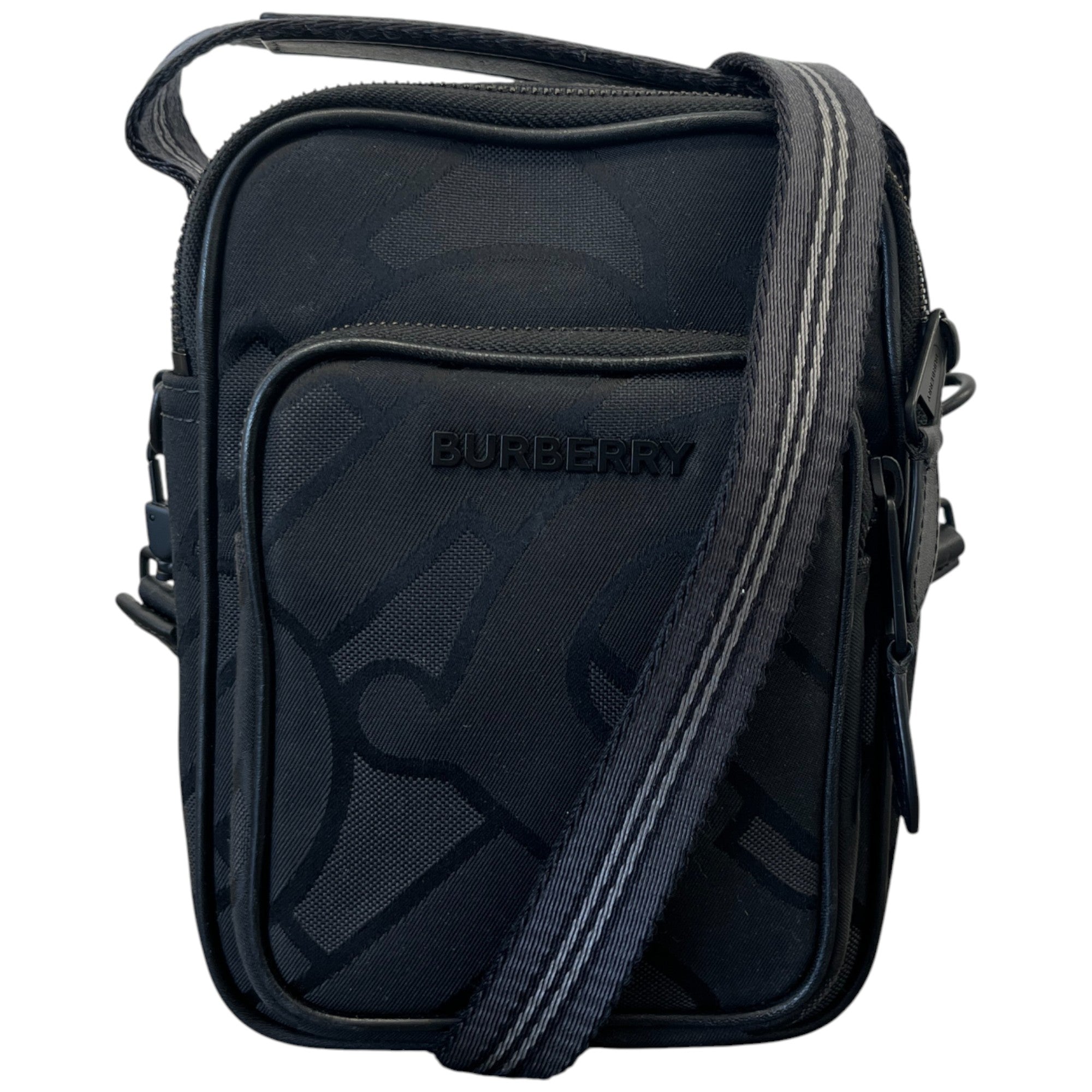 Men's Monogram Jacquard Messenger Bag Black