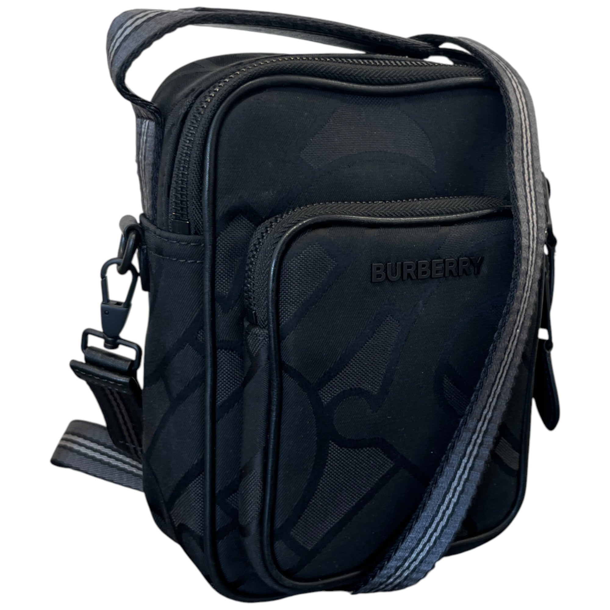 Men's Monogram Jacquard Messenger Bag Black