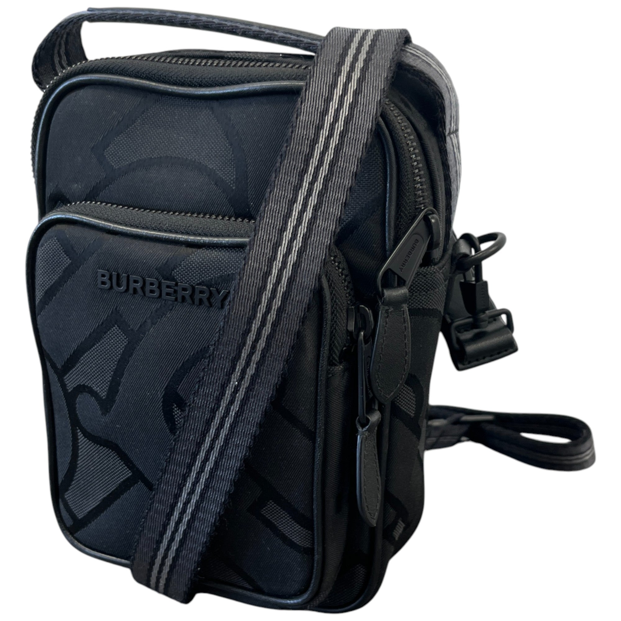 Men's Monogram Jacquard Messenger Bag Black