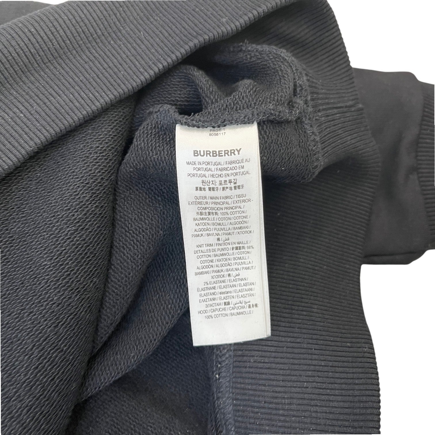 Men's Check Hood Hoodie Black Size L