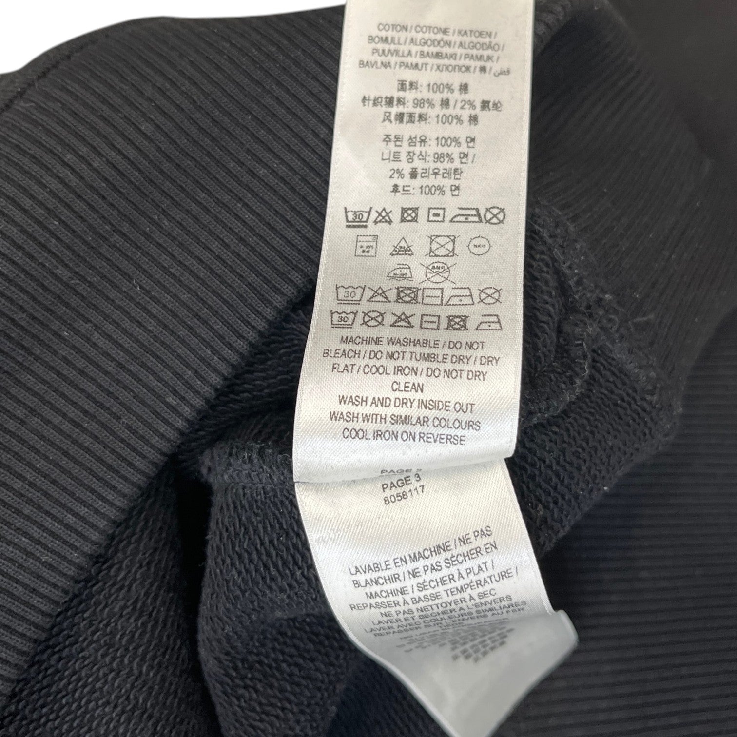 Men's Check Hood Hoodie Black Size L