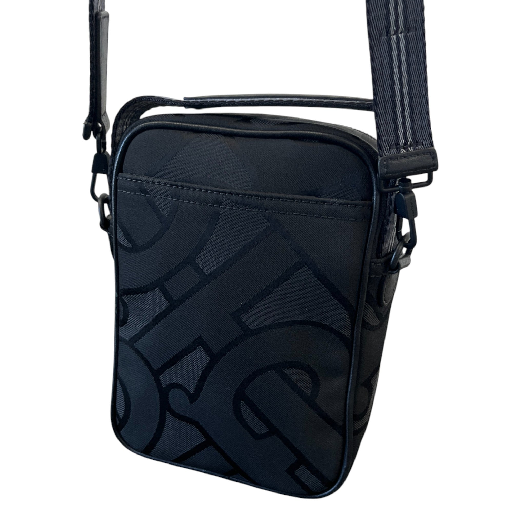 Men's Monogram Jacquard Messenger Bag Black