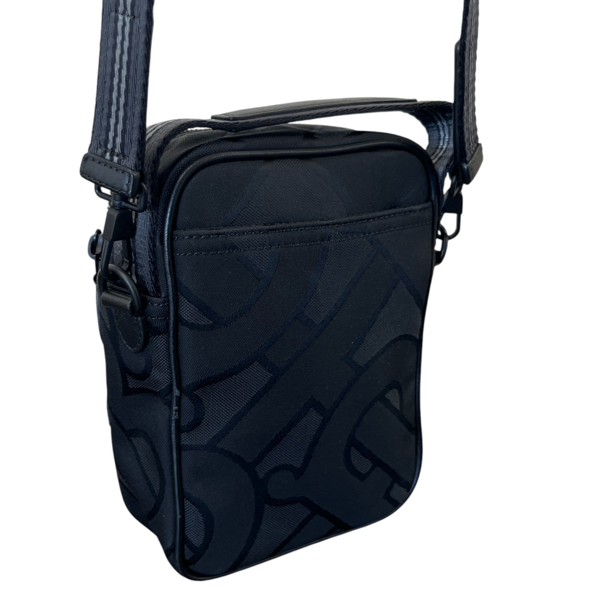 Men's Monogram Jacquard Messenger Bag Black