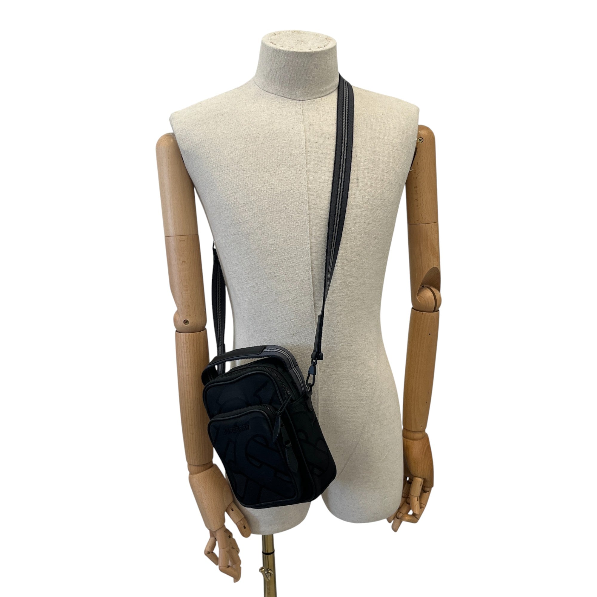 Men's Monogram Jacquard Messenger Bag Black