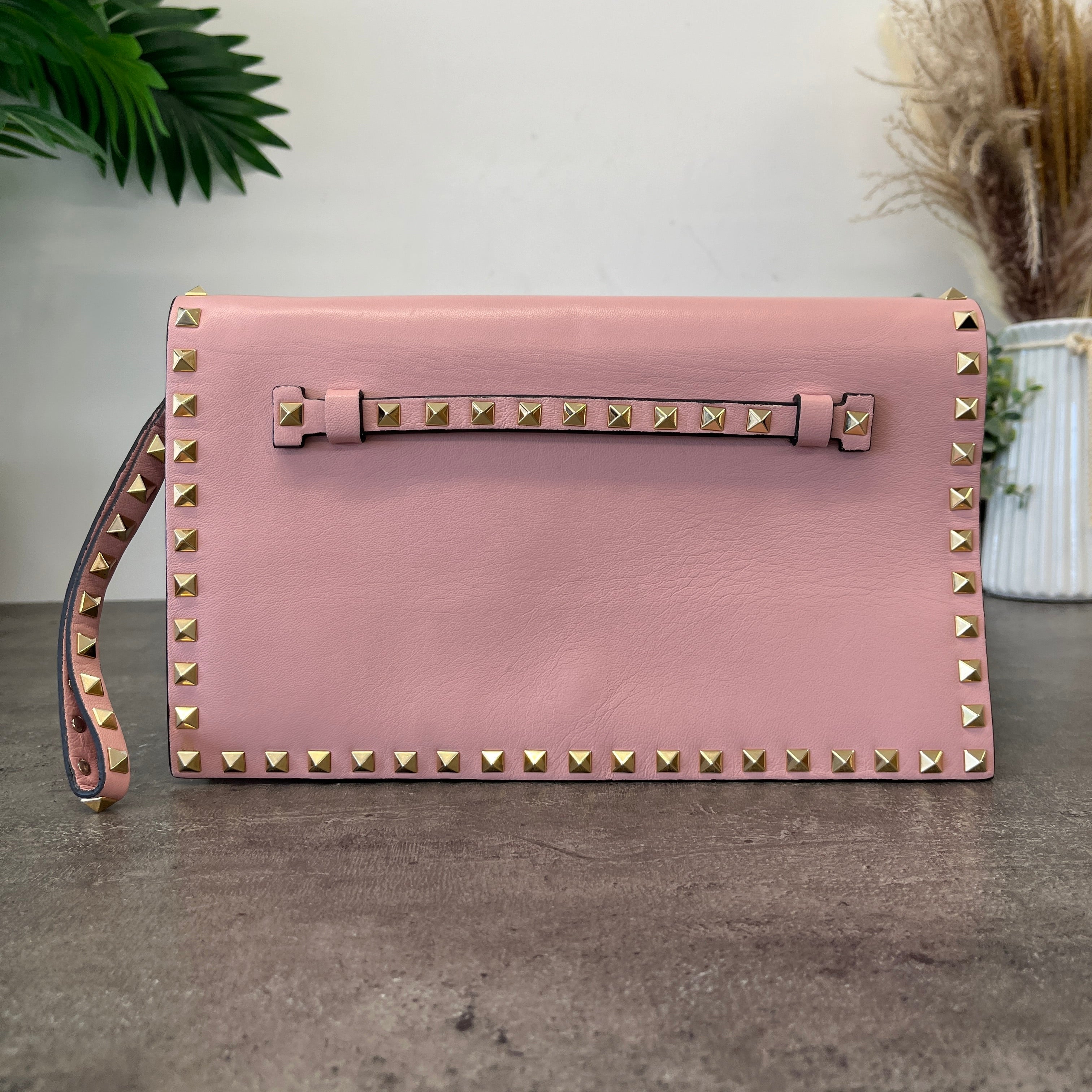 Women's Rockstud Wristlet Clutch Pink