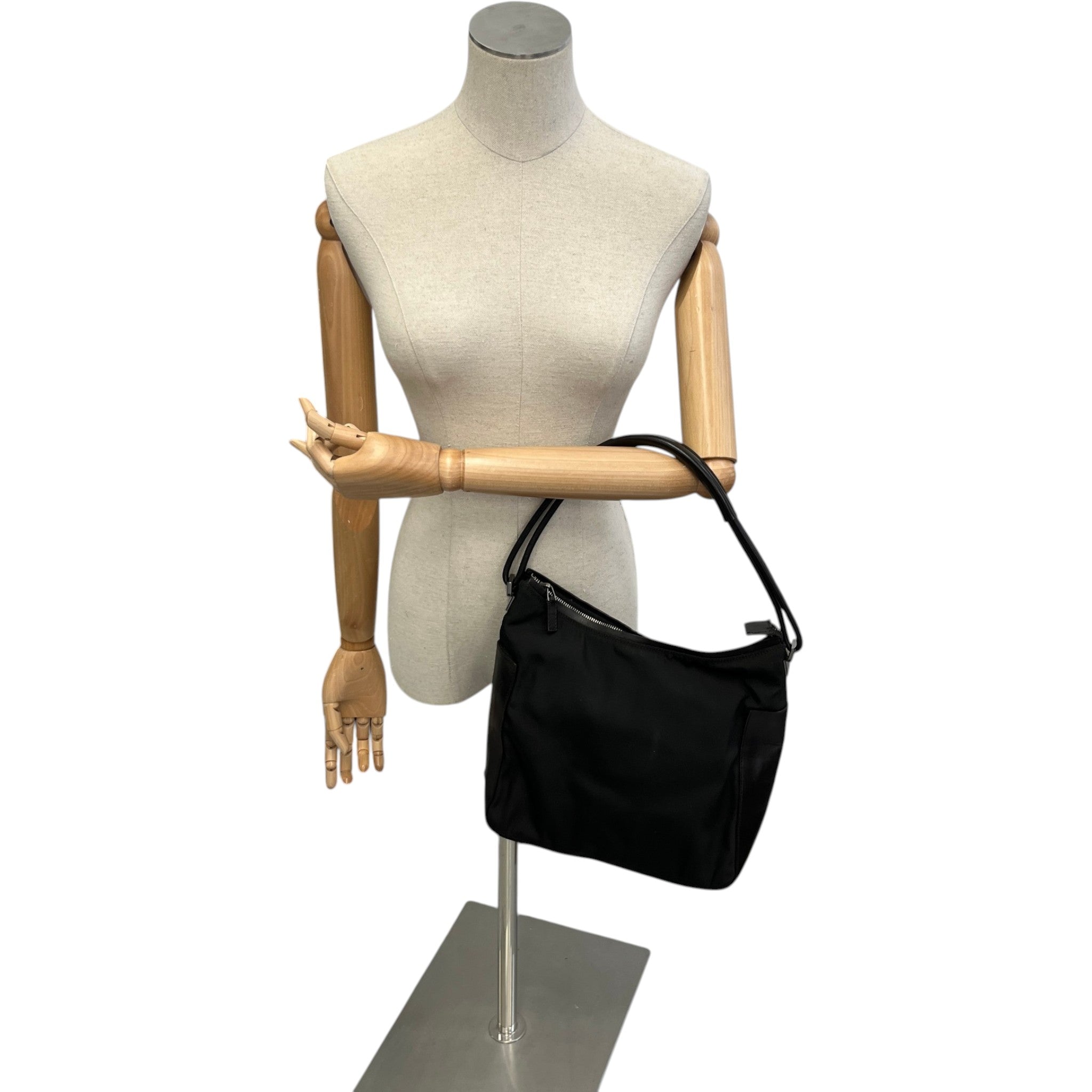 Women's Nylon Shoulder Bag Black