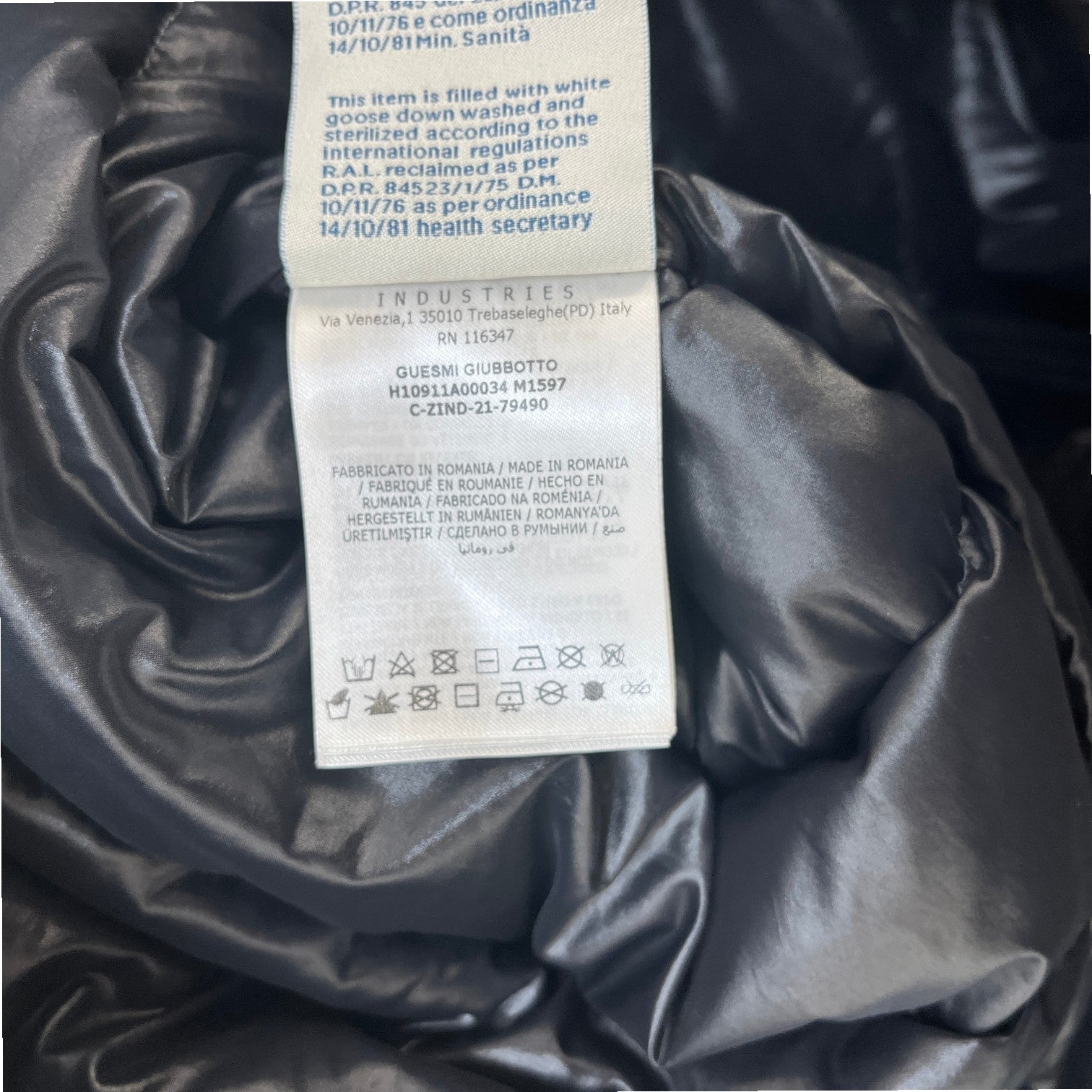 Men's Guesmi Down Jacket Blue Size 2 / M