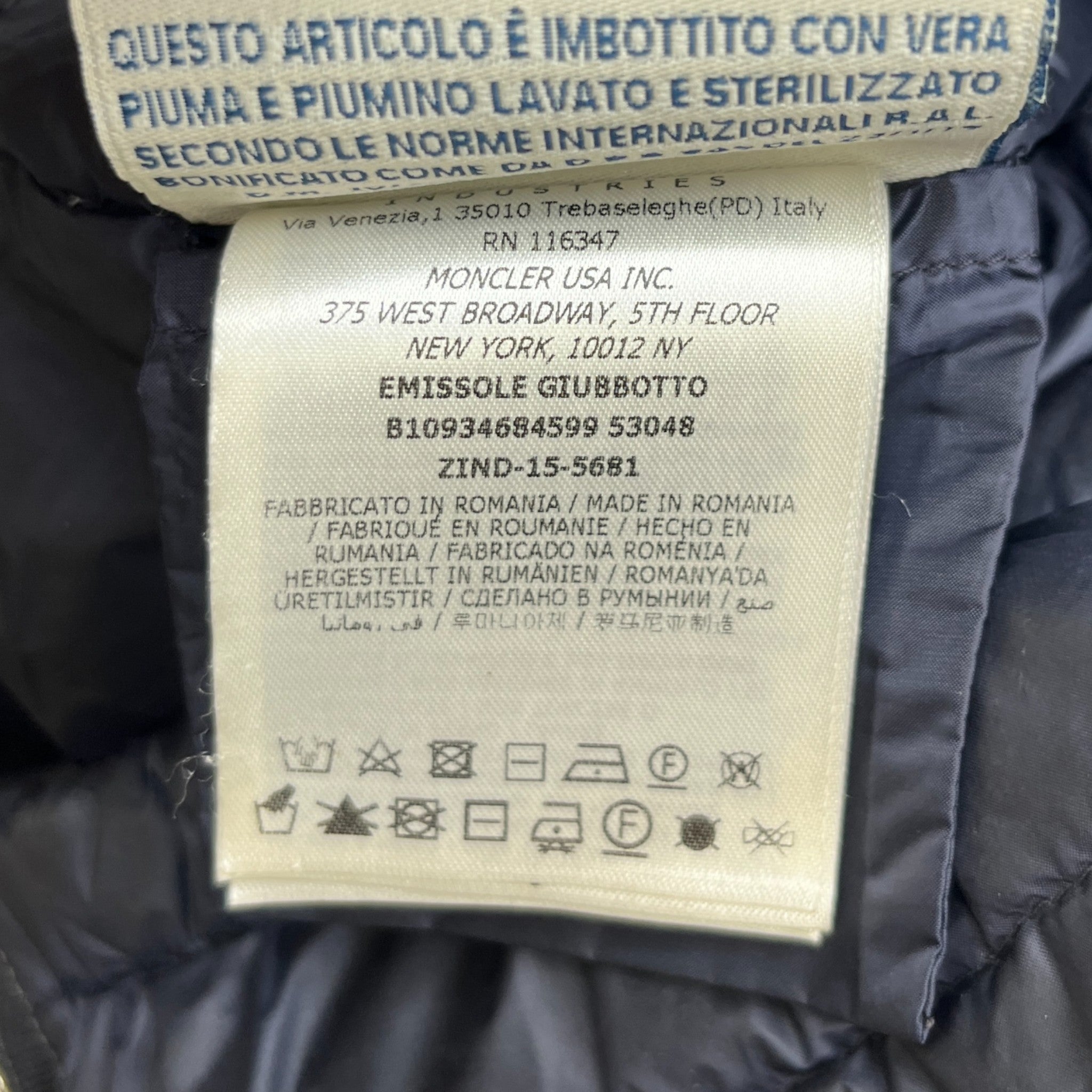 Women's Emissole Down Jacket Black Size 1 / UK 10