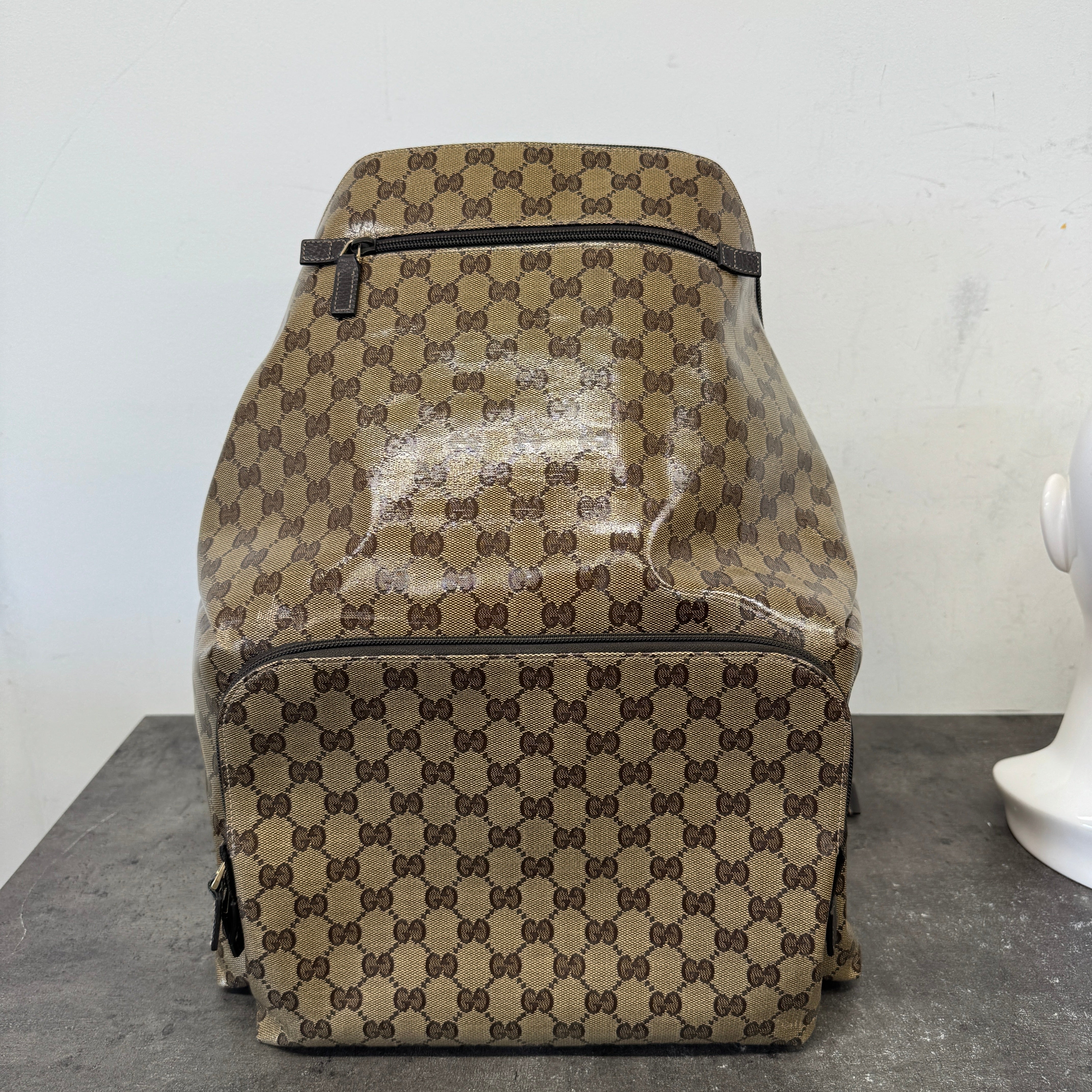 Men's Crystal Monogram Backpack Brown
