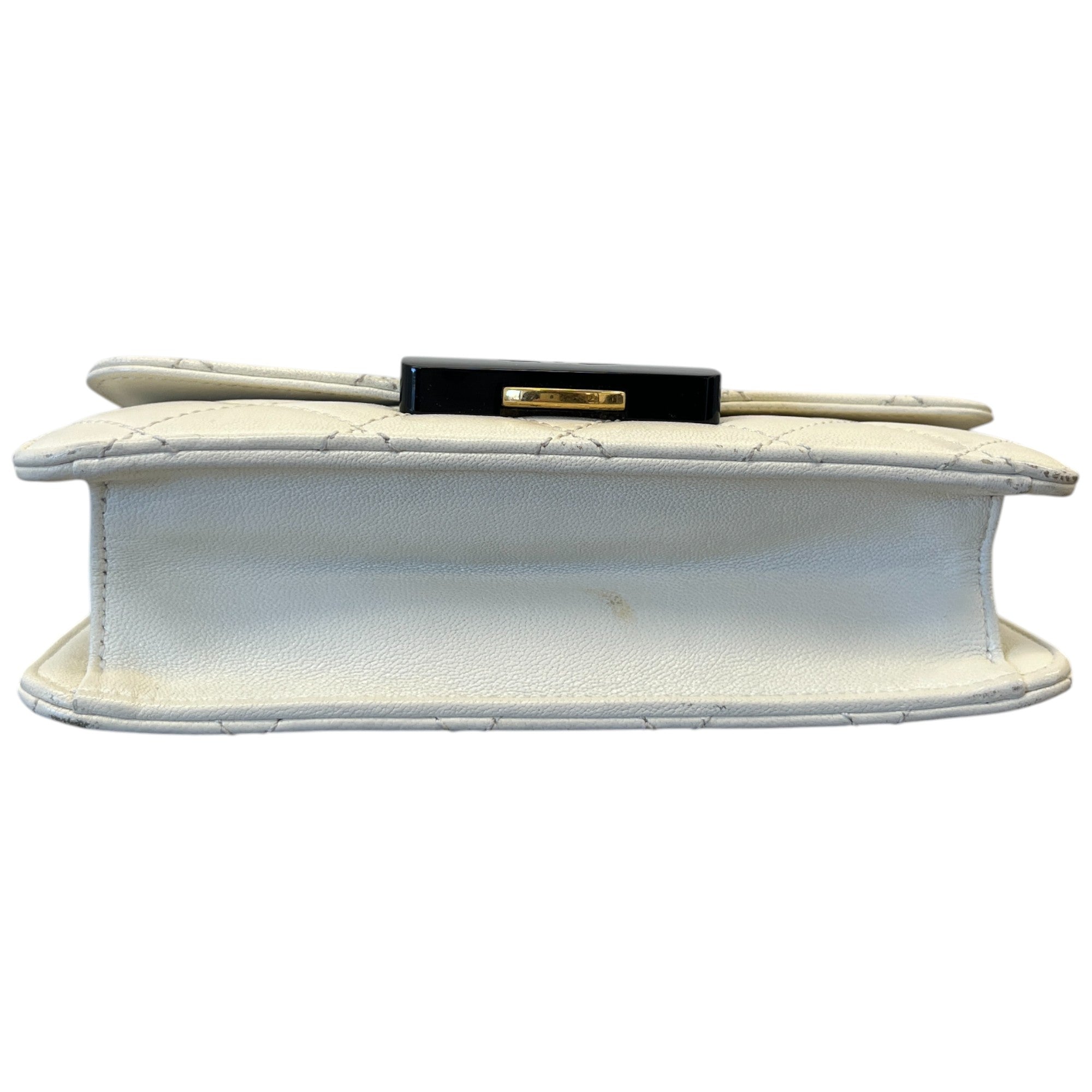 Women's Mini Beauty Lock Flap Handbag White