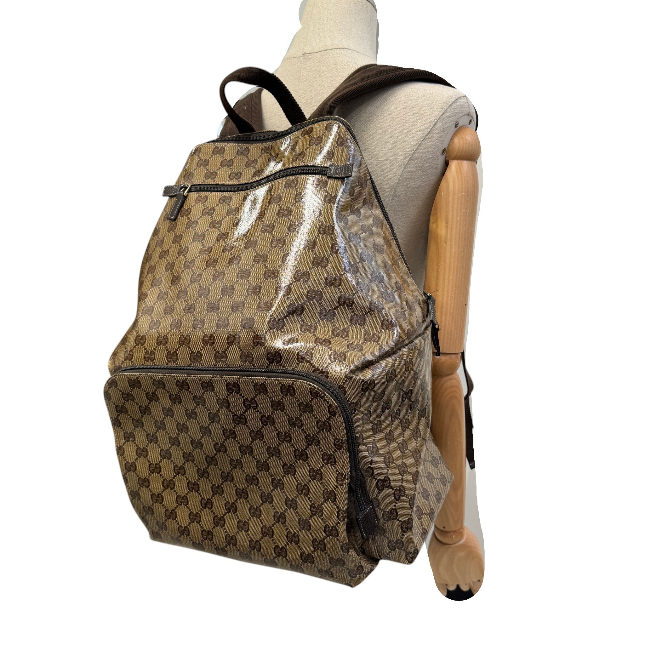 Men's Crystal Monogram Backpack Brown