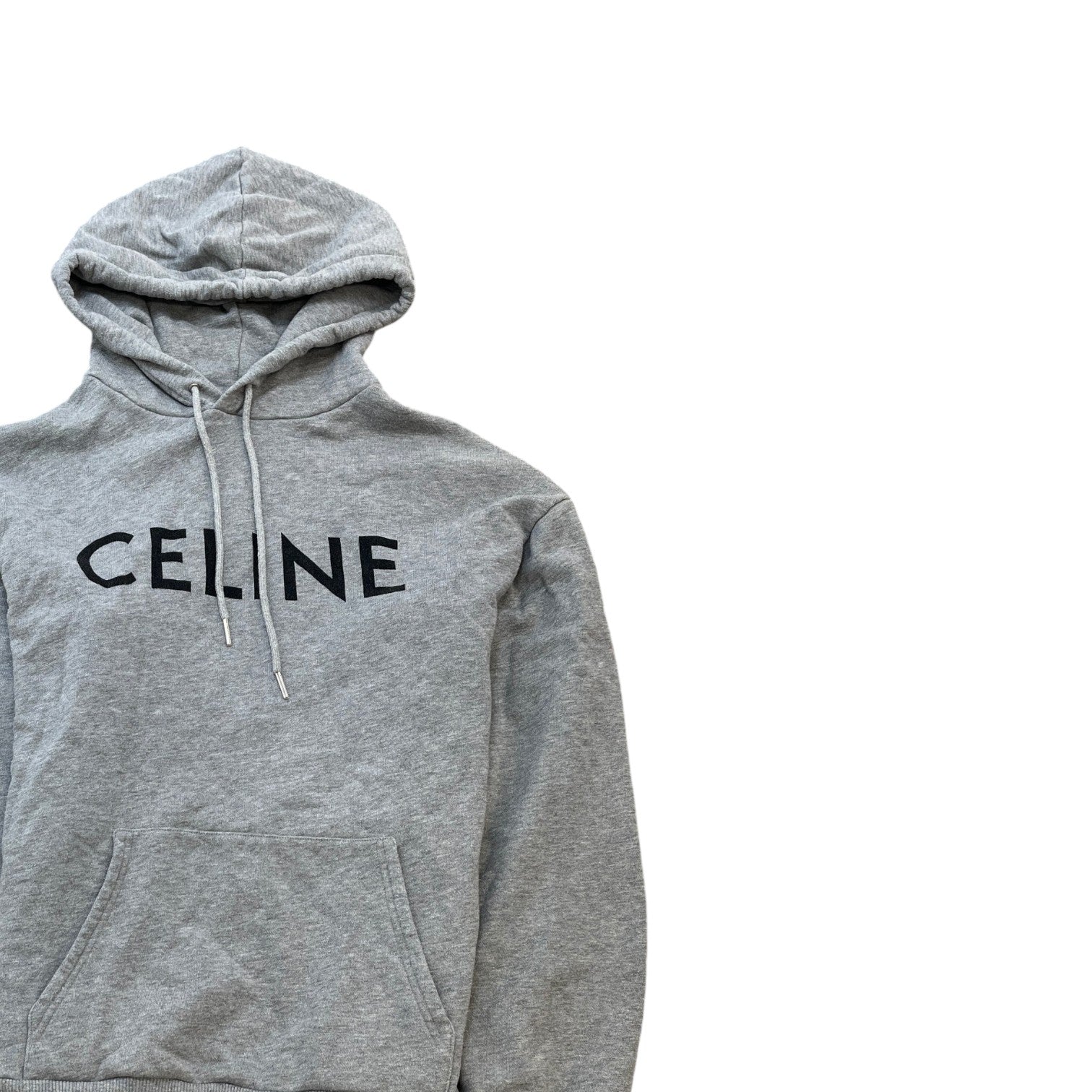 Men's Logo Print Hoodie Grey Size M