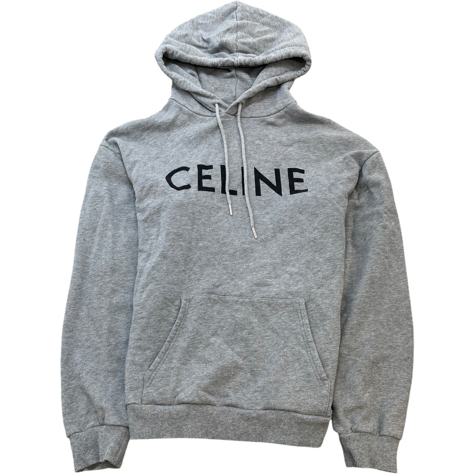 Men's Logo Print Hoodie Grey Size M