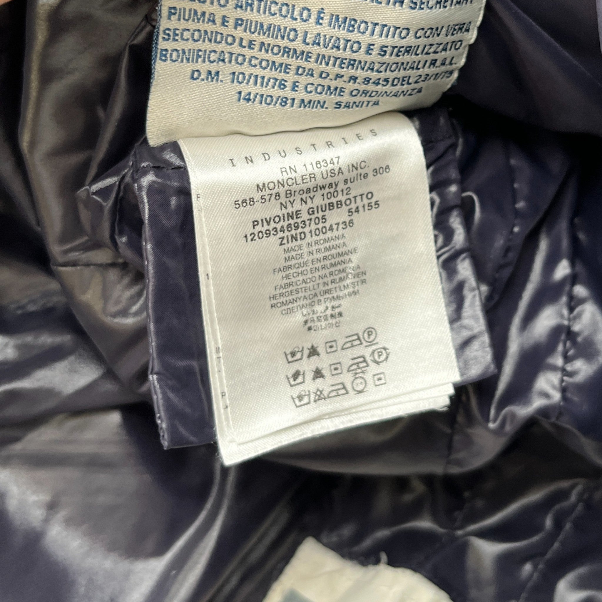 Women's Pivoine Down Jacket Navy Size 2 / UK 12