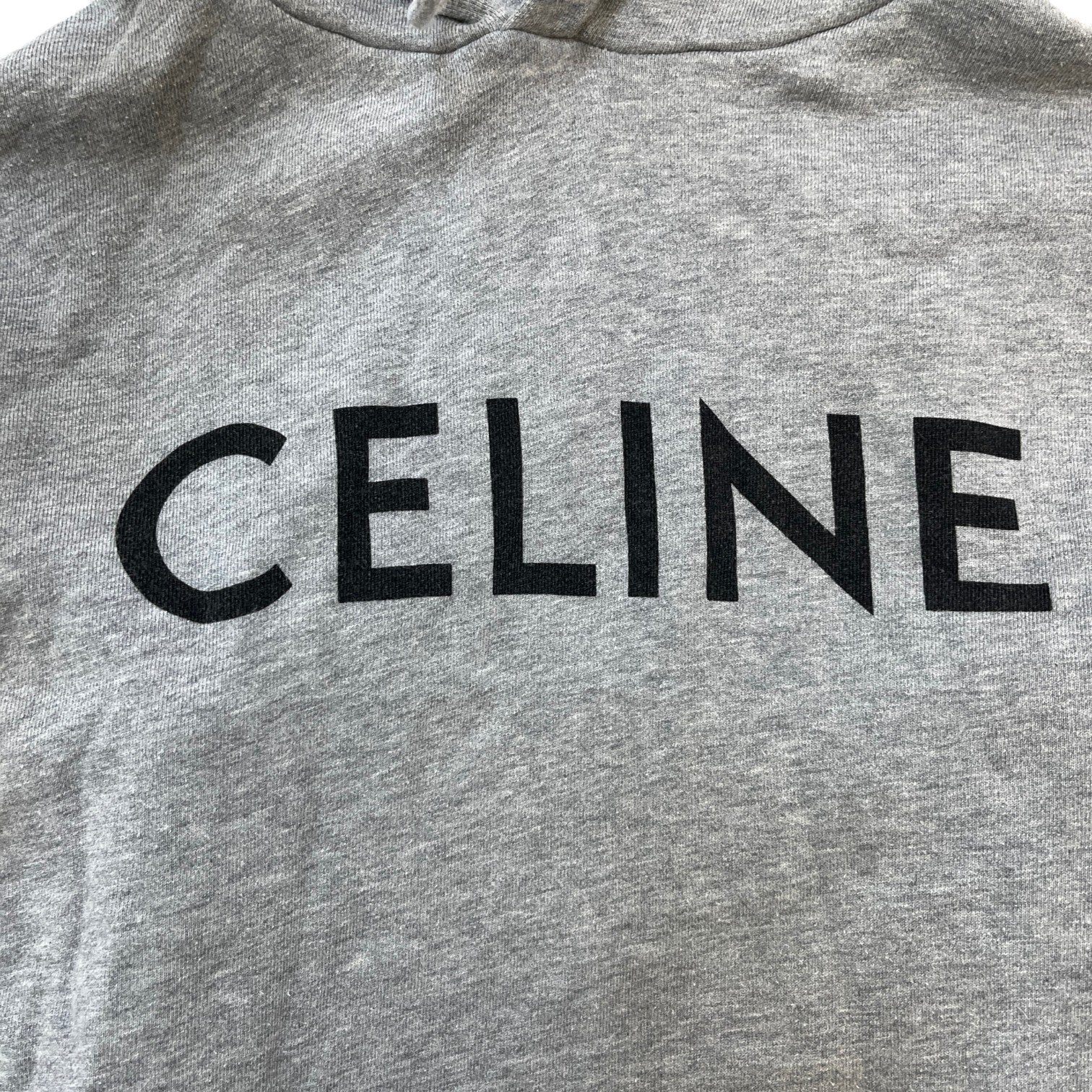 Men's Logo Print Hoodie Grey Size M