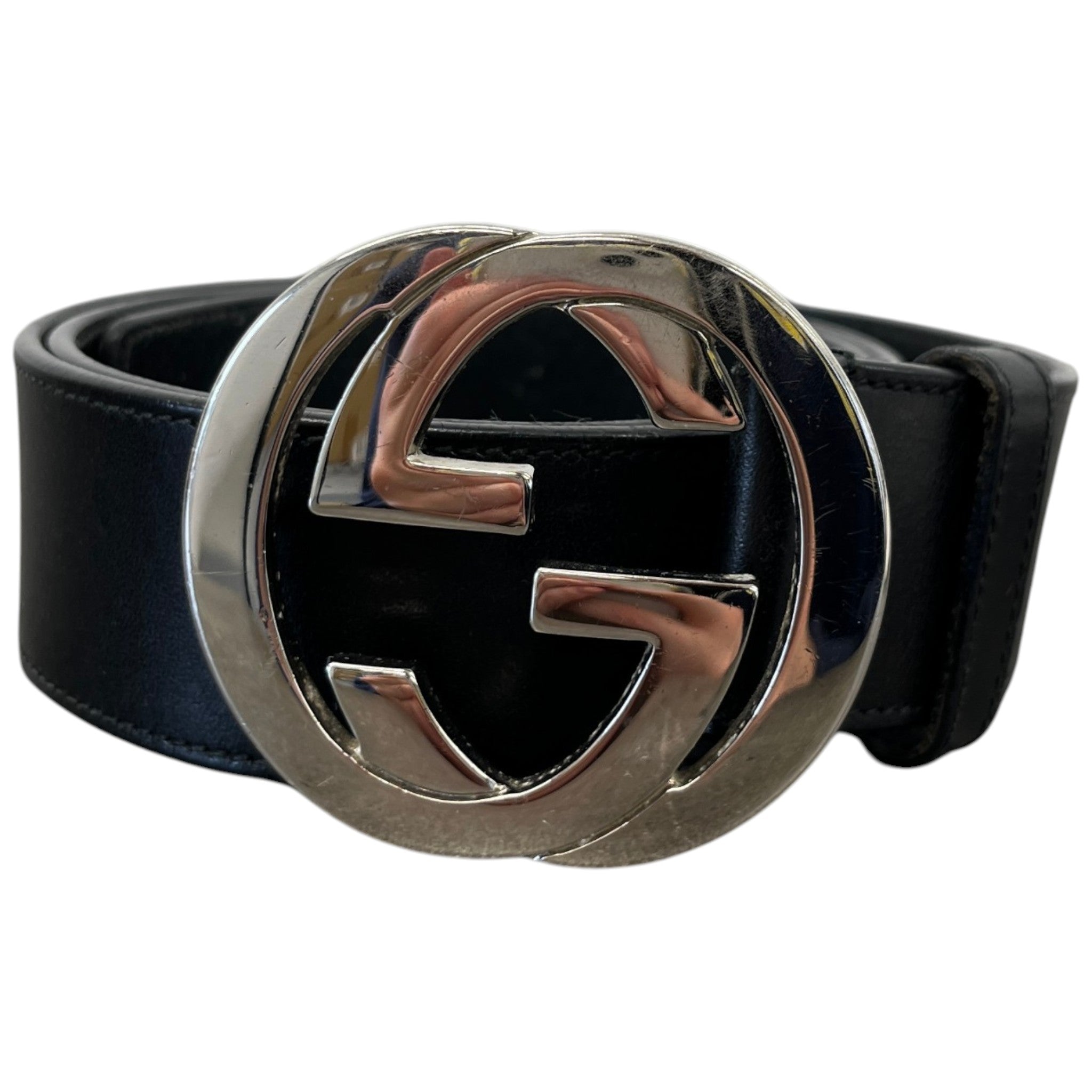 Women's Interlocking G Belt Black Size 80CM / UK 8