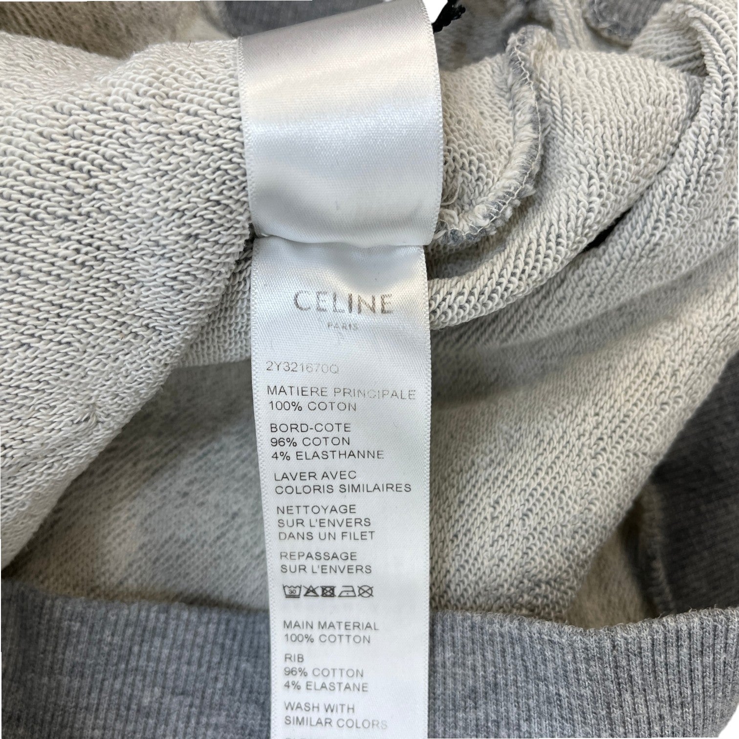 Men's Logo Print Hoodie Grey Size M