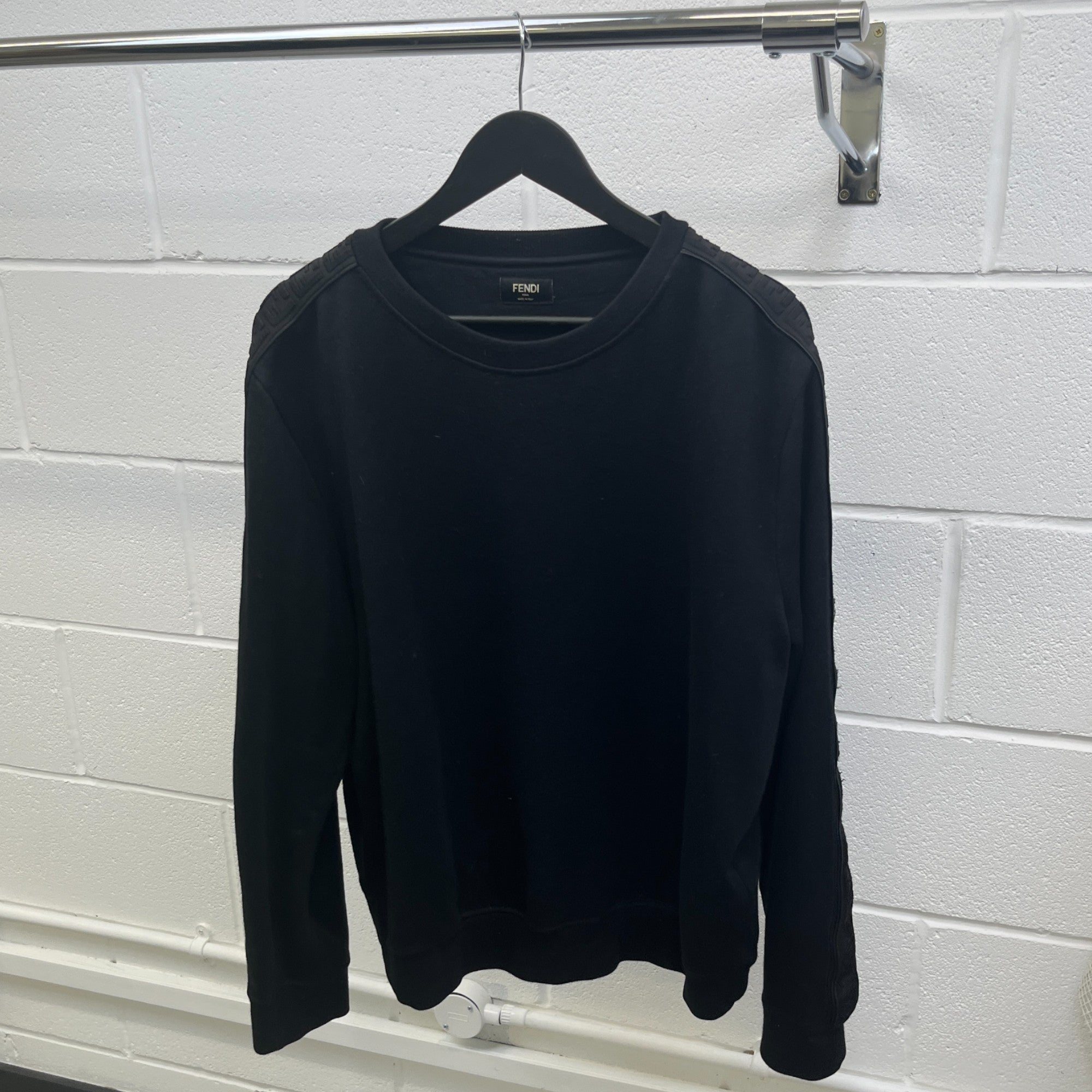 Men's Ff Tape Logo Sweatshirt Black Size XL